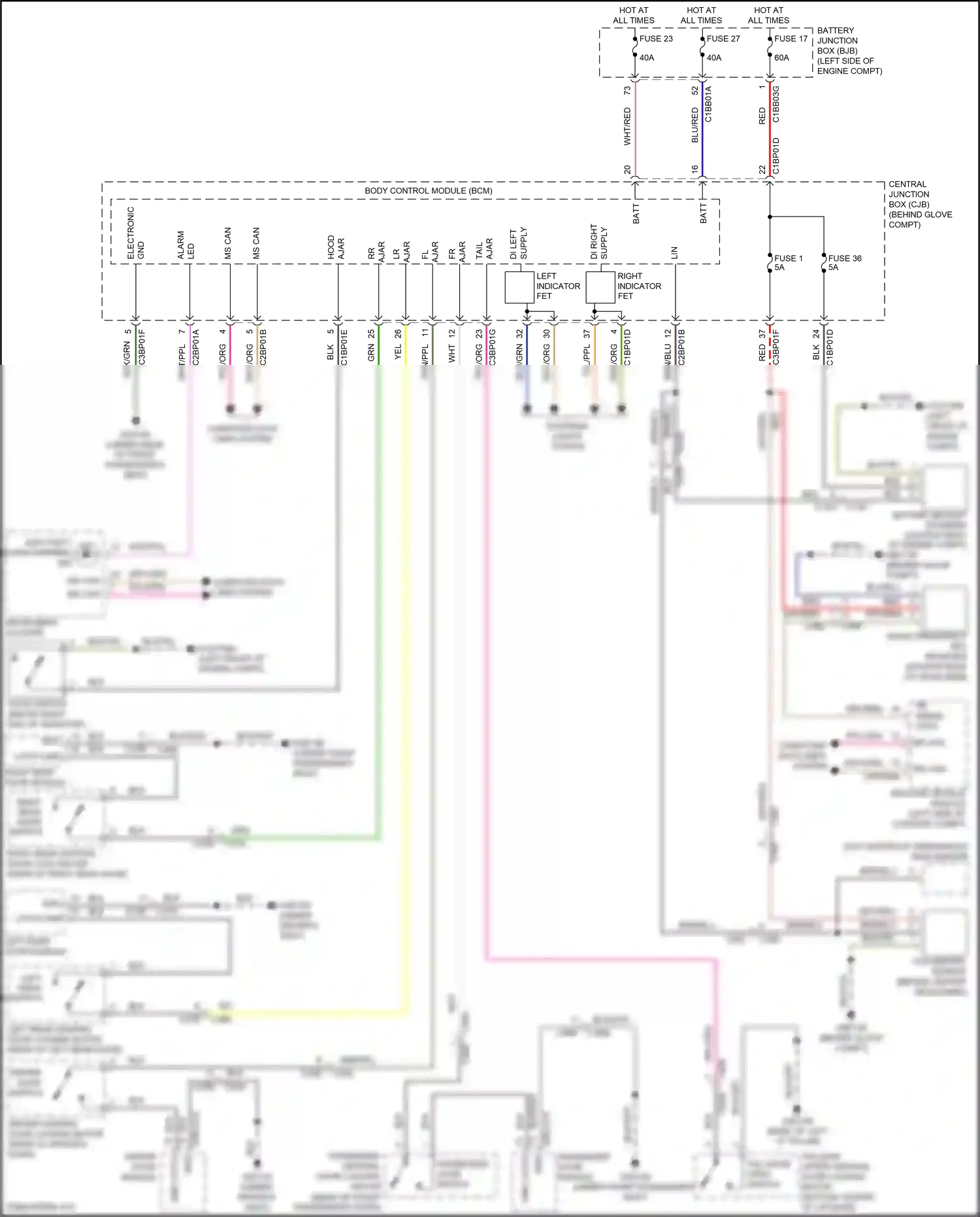Wiring diagram blu/grn for Land Rover Freelander L359 (2012-2014) (1 of 14)