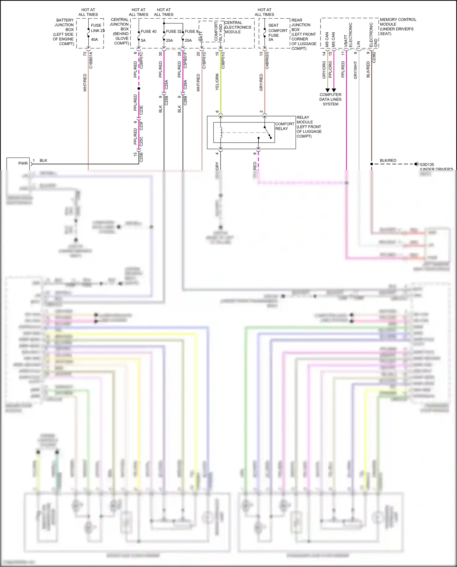 Wiring diagram driver door switchpack for Land Rover Freelander L359 (2012-2014) (3 of 4)