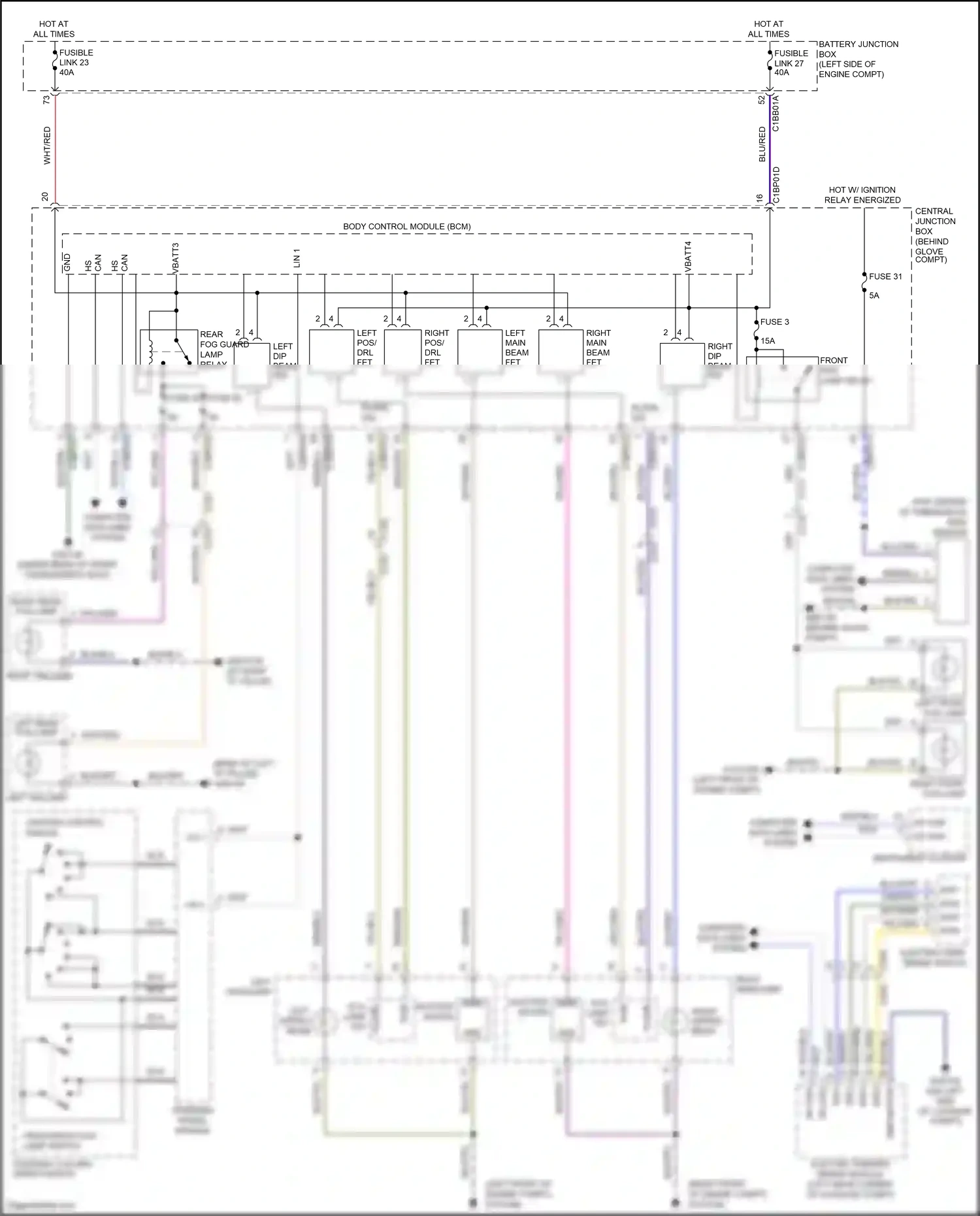 Wiring diagram fuse 3 for Land Rover Freelander L359 (2012-2014) (1 of 2)