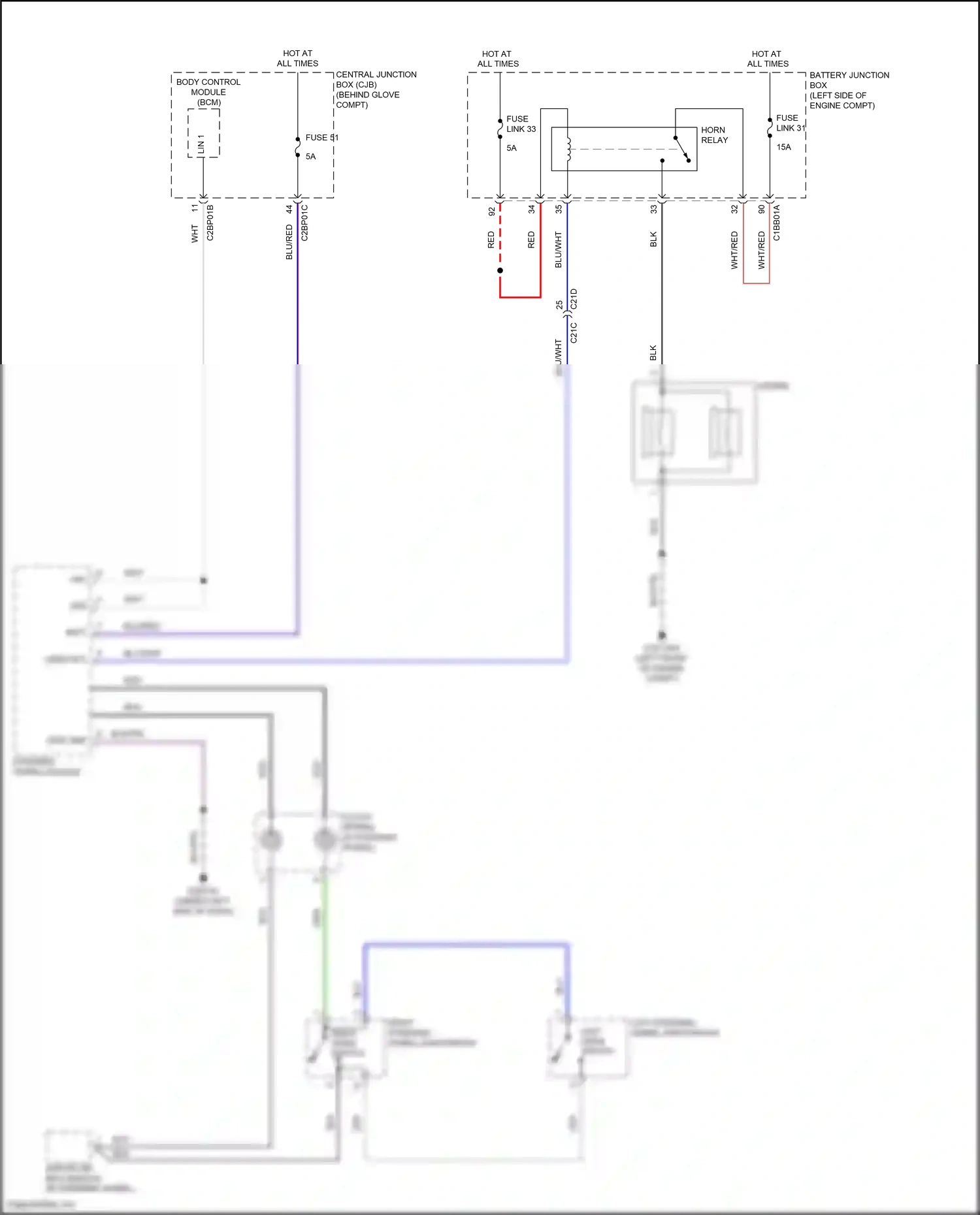 Wiring diagram left steering wheel switchpack for Land Rover Freelander L359 (2012-2014) (1 of 1)