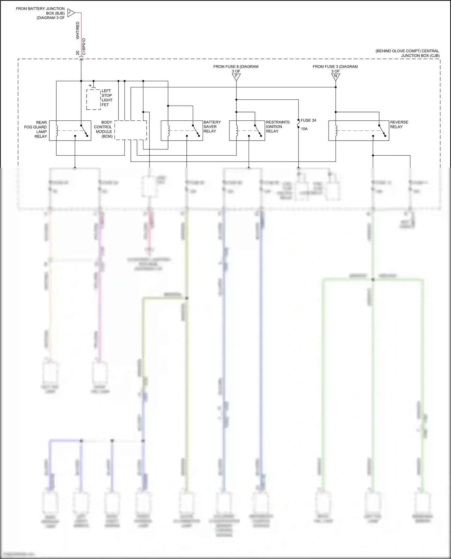 Wiring diagram left vanity mirror for Land Rover Freelander L359 (2012-2014) (3 of 3)