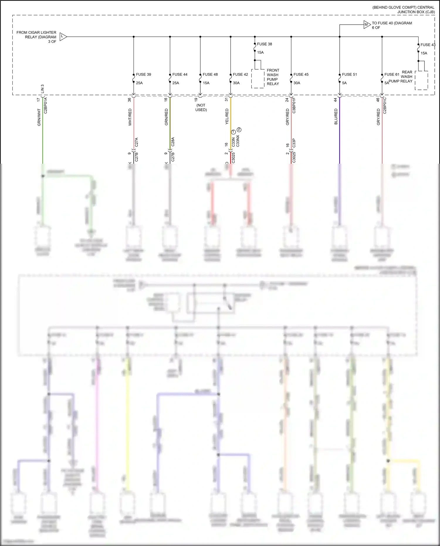 Wiring diagram passenger air bag disable indicator for Land Rover Freelander L359 (2012-2014) (1 of 2)