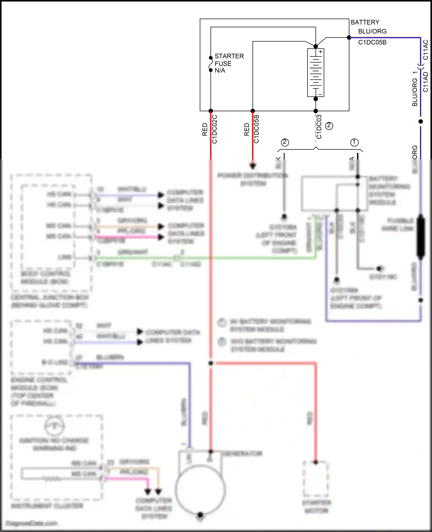 Wiring diagram power distribution system for Land Rover Freelander L359 (2012-2014) (3 of 4)