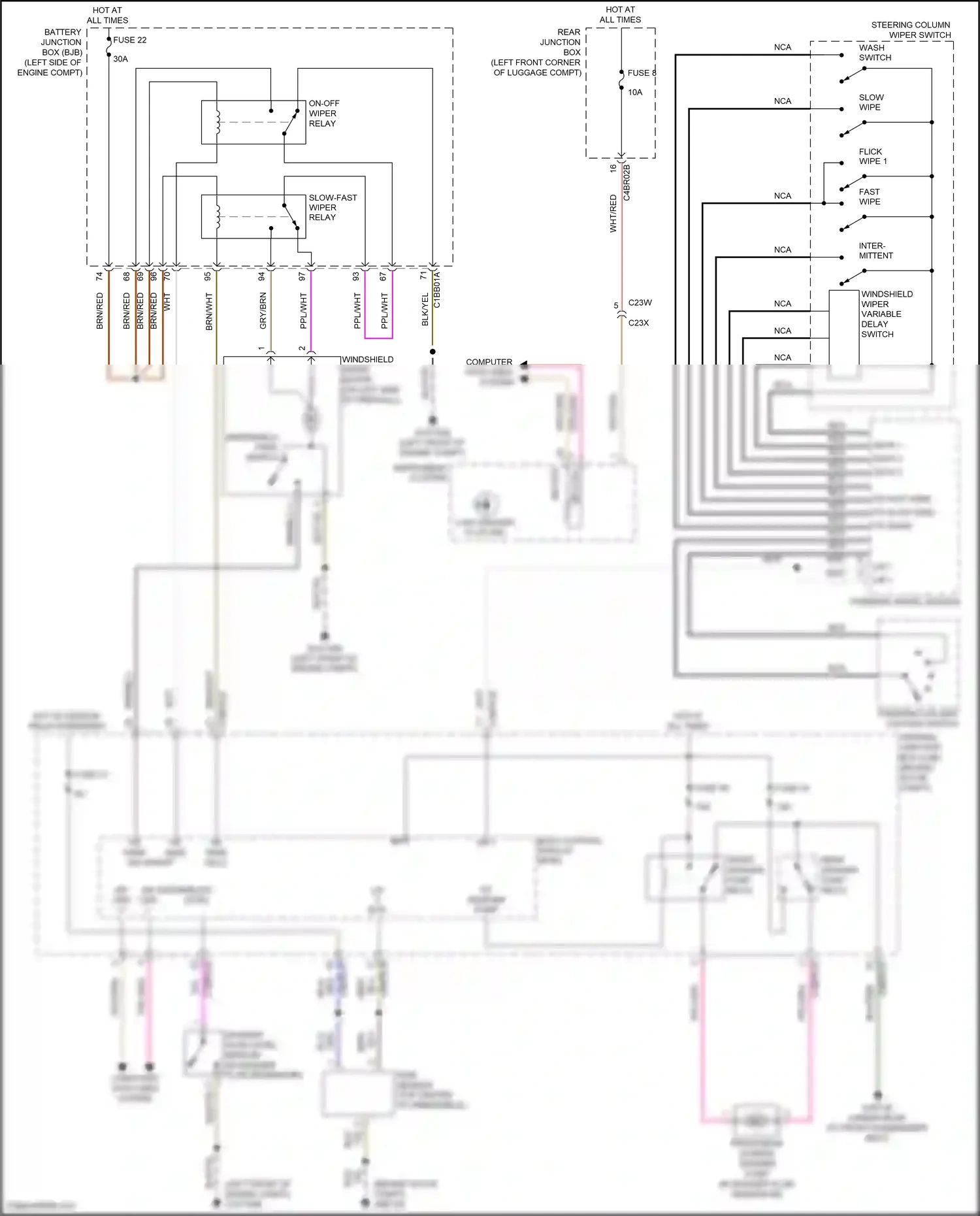 Wiring diagram windshield park switch for Land Rover Freelander L359 (2012-2014) (1 of 1)