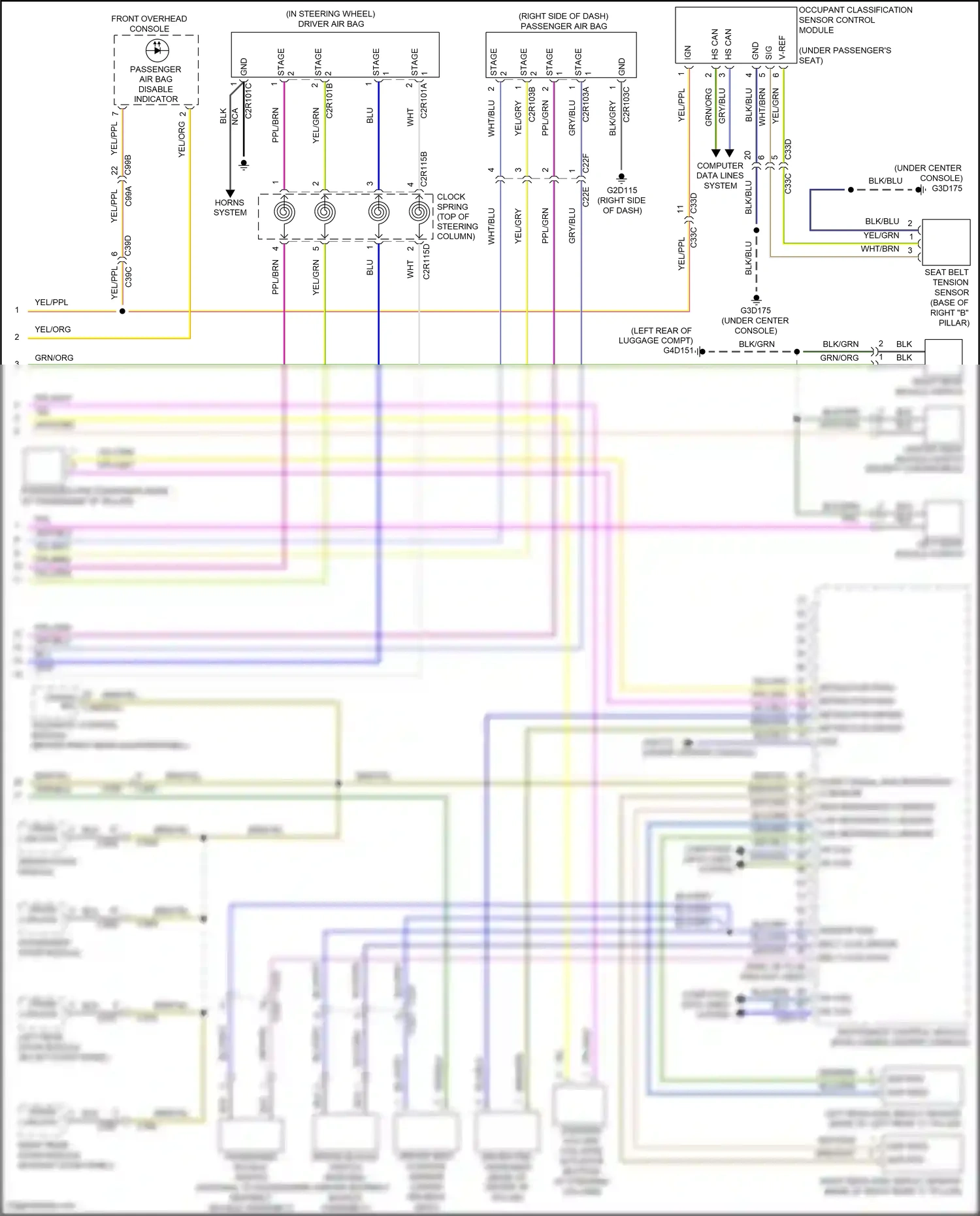 Land Rover Range Rover Evoque I facelift (2015-2018) occupant classification sensor control module wiring diagram  (5 of 5)