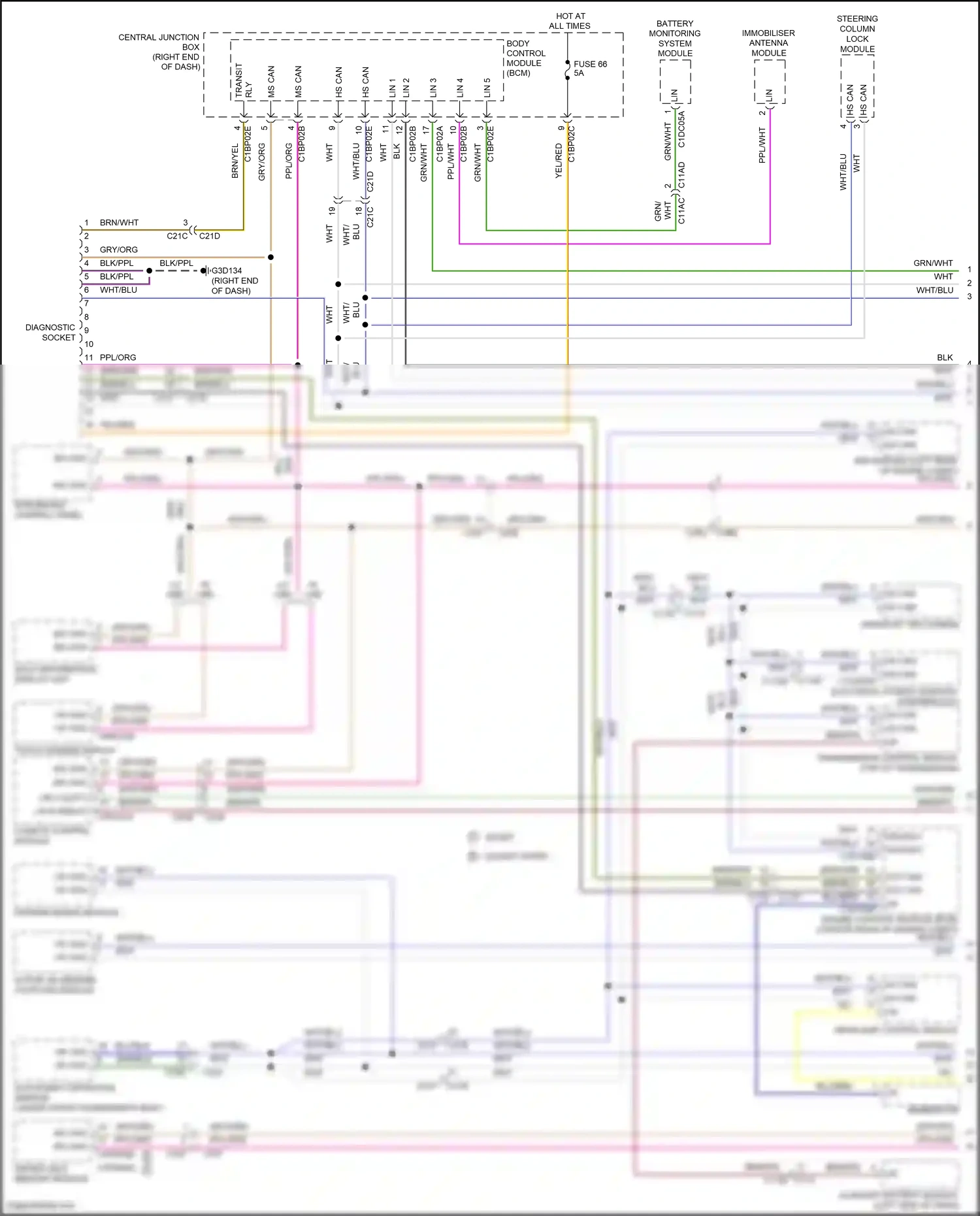Land Rover Range Rover Evoque I (2011-2015) active on demand coupling module wiring diagram  (1 of 5)