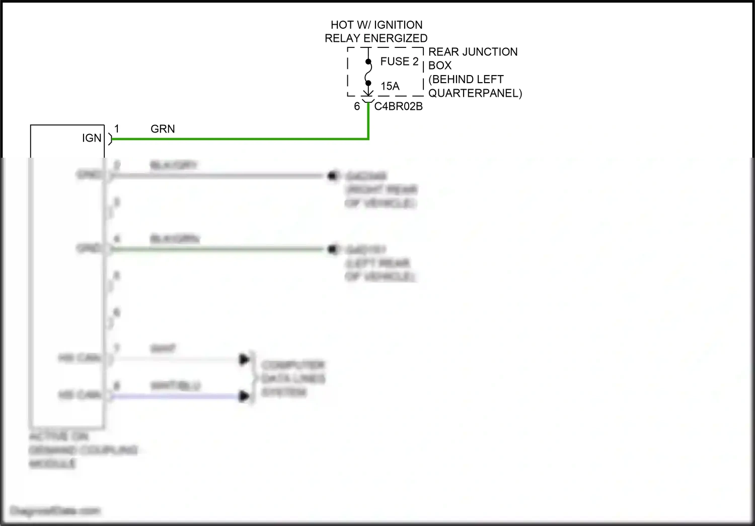 Land Rover Range Rover Evoque I (2011-2015) active on demand coupling module wiring diagram  (5 of 5)