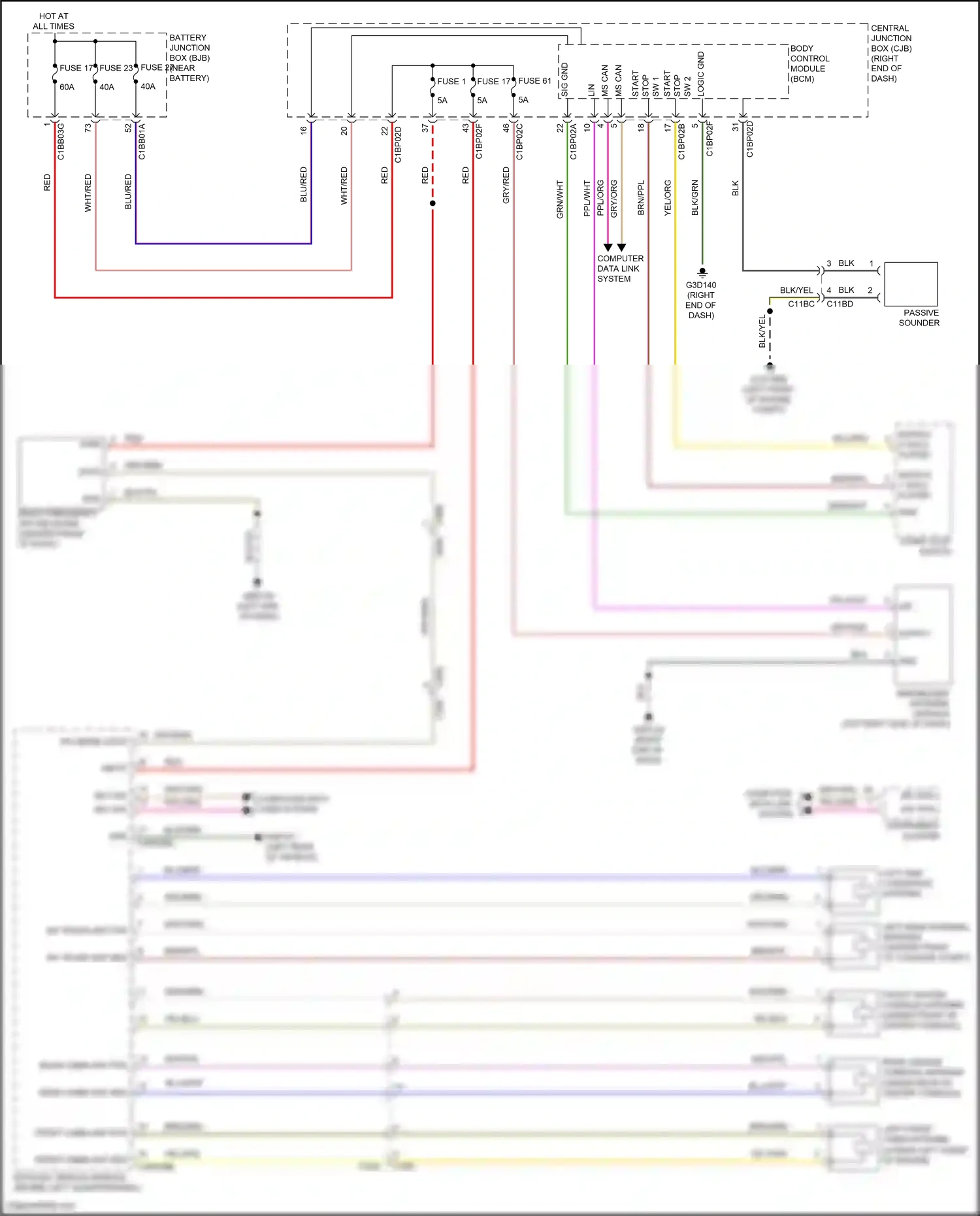 Land Rover Range Rover Evoque I (2011-2015) computer data link system wiring diagram  (1 of 1)