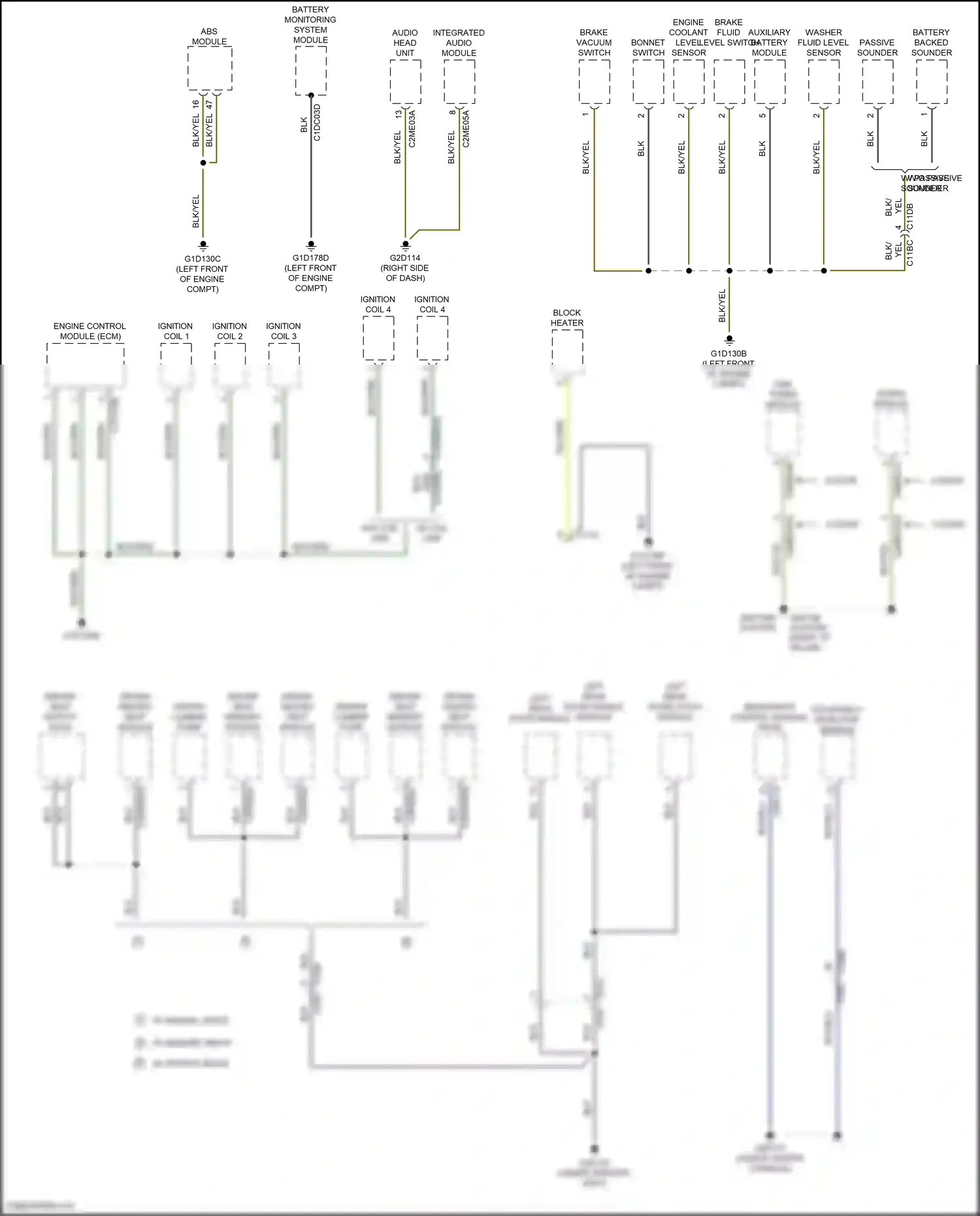 Land Rover Range Rover Evoque I (2011-2015) engine coolant level sensor wiring diagram  (1 of 2)
