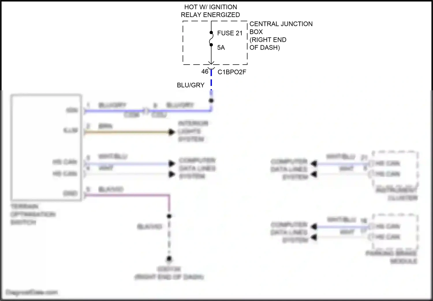 Land Rover Range Rover Evoque L538 (2011-2015) computer data lines system wiring diagram  (49 of 67)