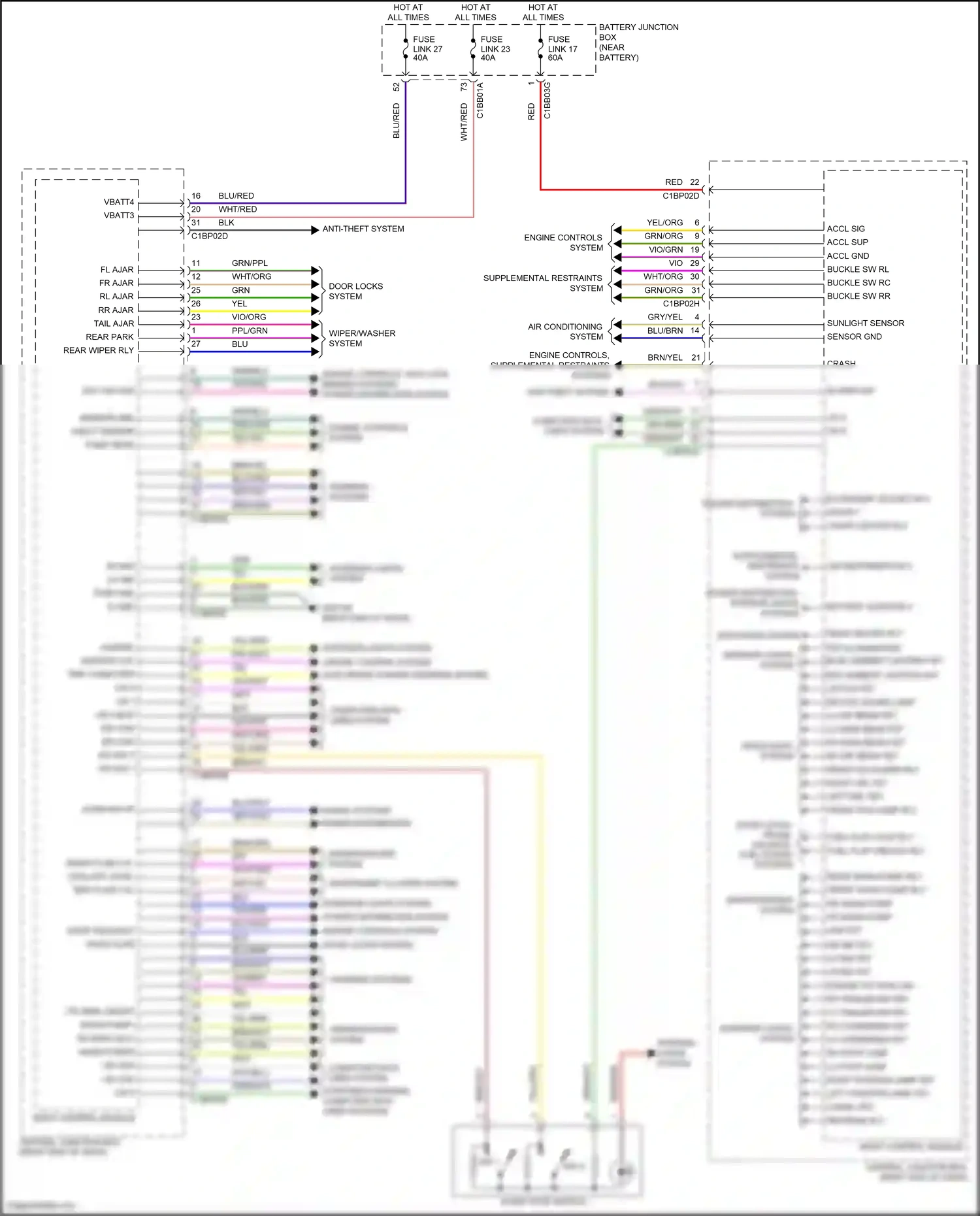 Land Rover Range Rover Evoque L538 (2011-2015) engine controls system wiring diagram  (1 of 2)