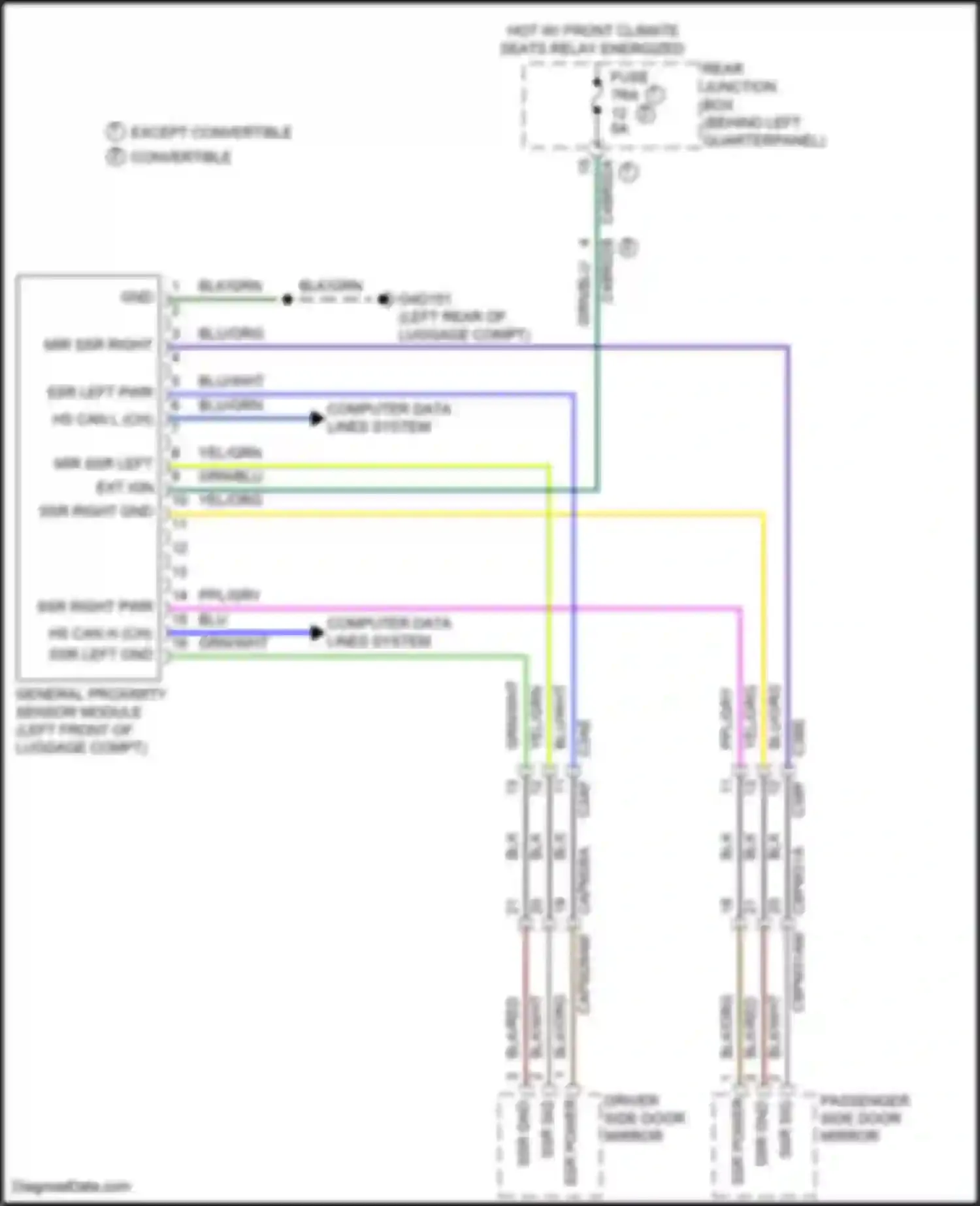 Range Rover Evoque Land Rover L538 (2015-2019): Vehicle proximity notification circuit