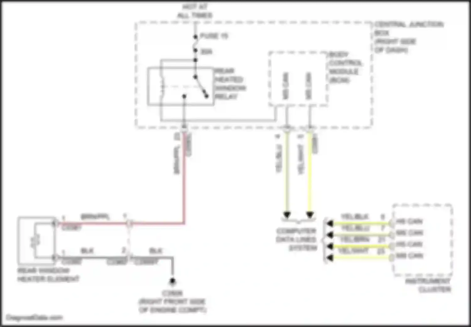 Range Rover Sport Land Rover I facelift (2009-2013): Rear defogger circuit