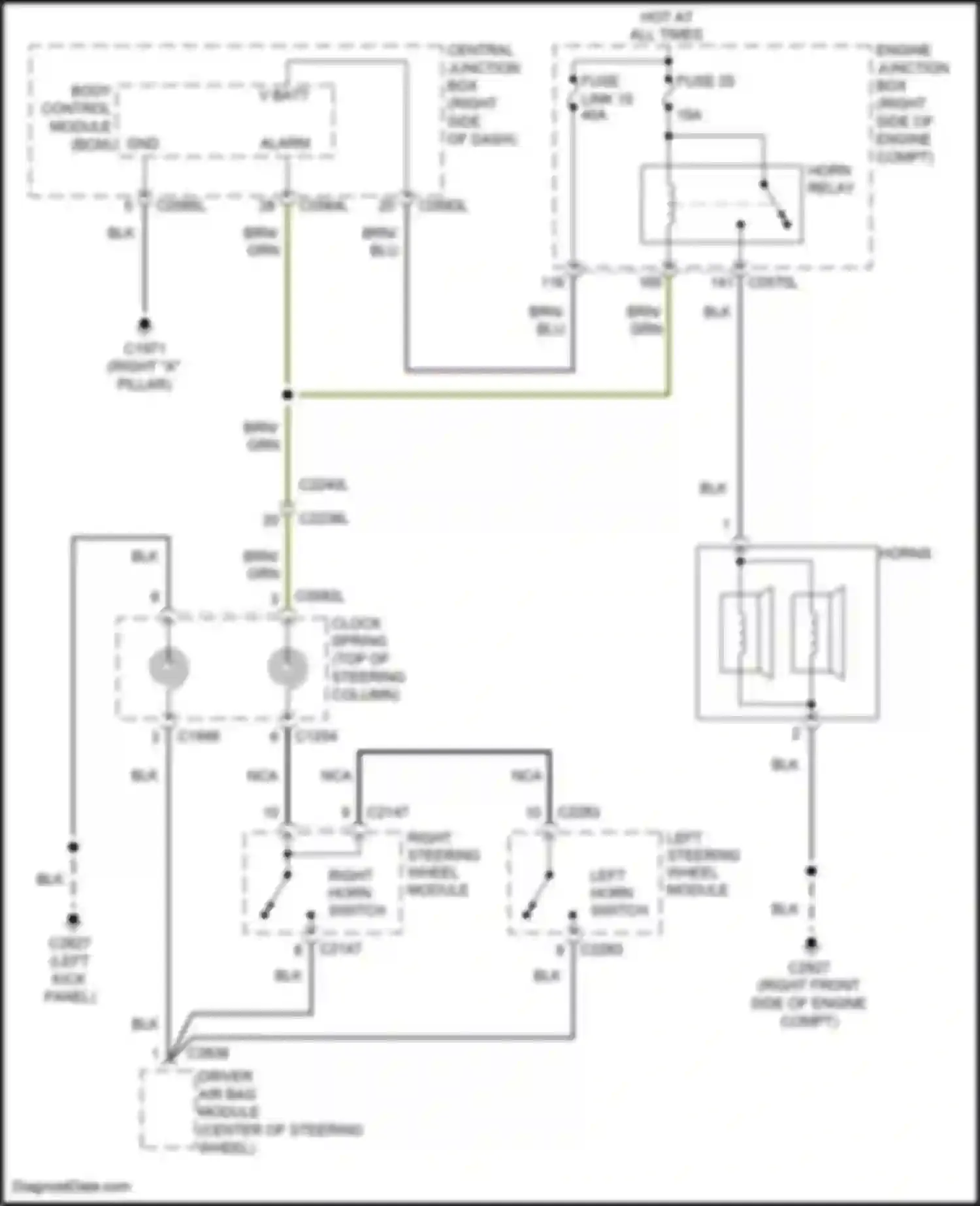 Range Rover Sport Land Rover I facelift (2009-2013): Horn circuit