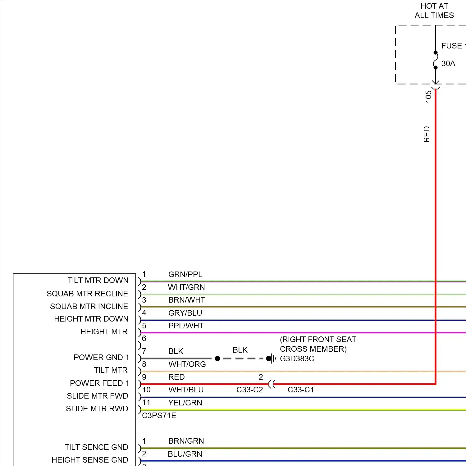 demo - Passenger"s memory seat circuit, 8-way (1 of 2) Passenger"s memory seat circuit, 8-way (1 of 2)