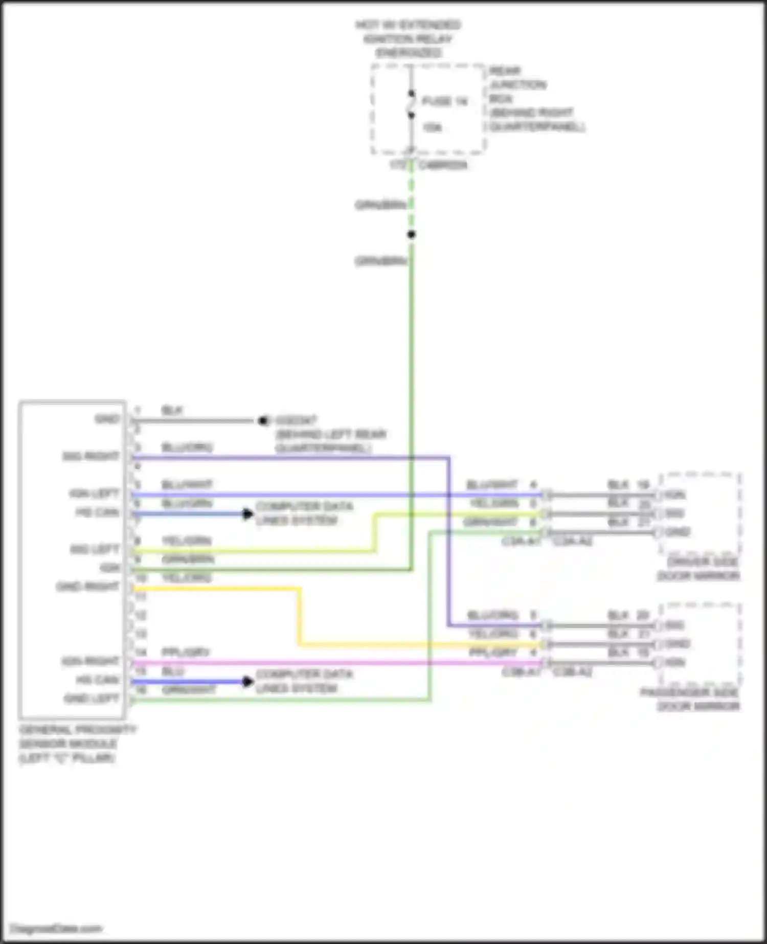 Car Wiring Diagrams for Range Rover Sport Land Rover II (2013-2017): Vehicle proximity notification circuit