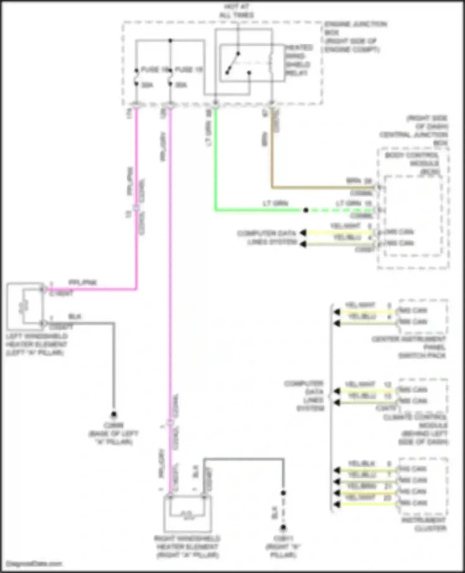 Range Rover Sport Land Rover L320 (2009-2013): Heated windshield circuit