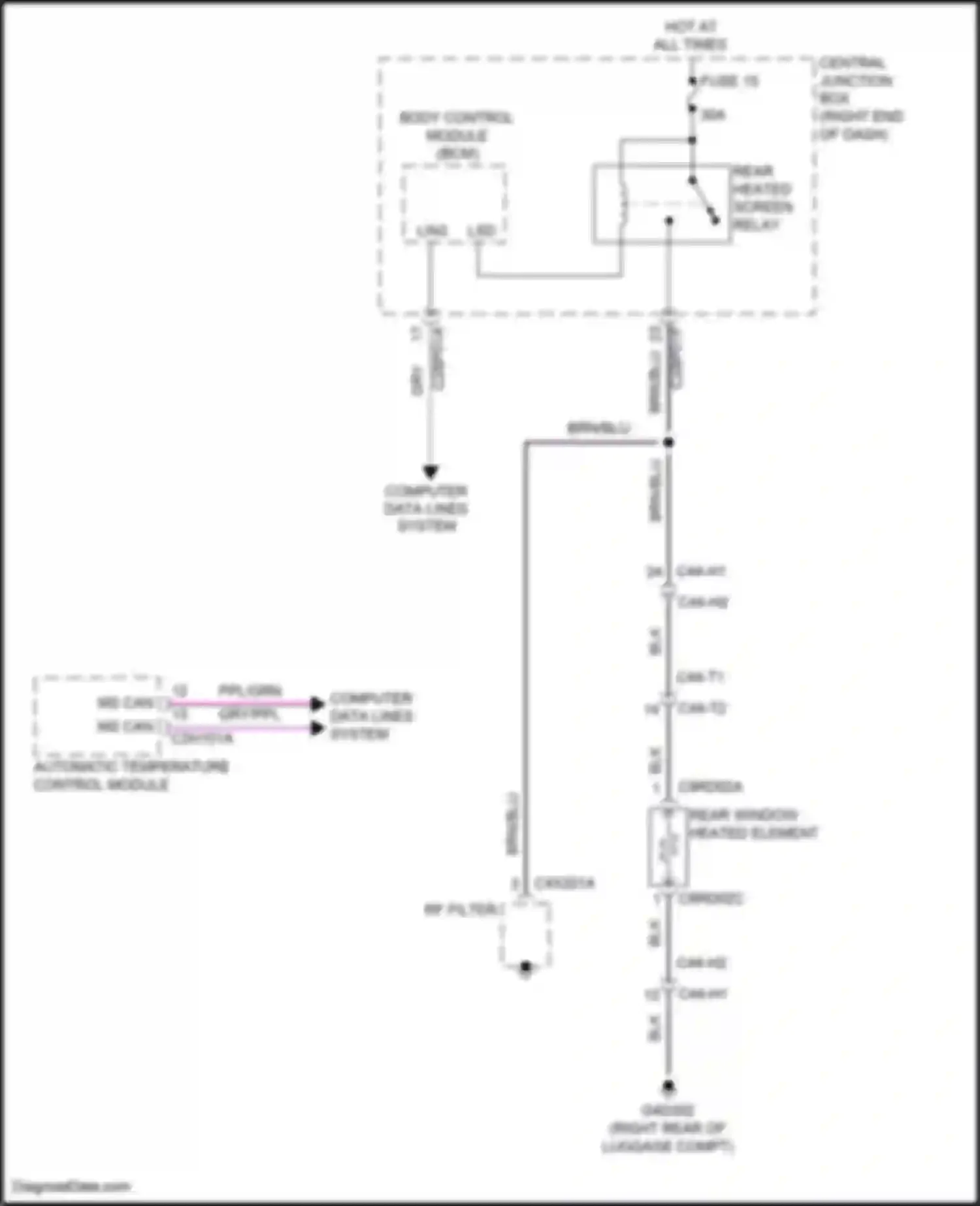 Wiring diagram computer data lines system for Land Rover Range Rover Sport L494 (2013-2017) (107 of 116)