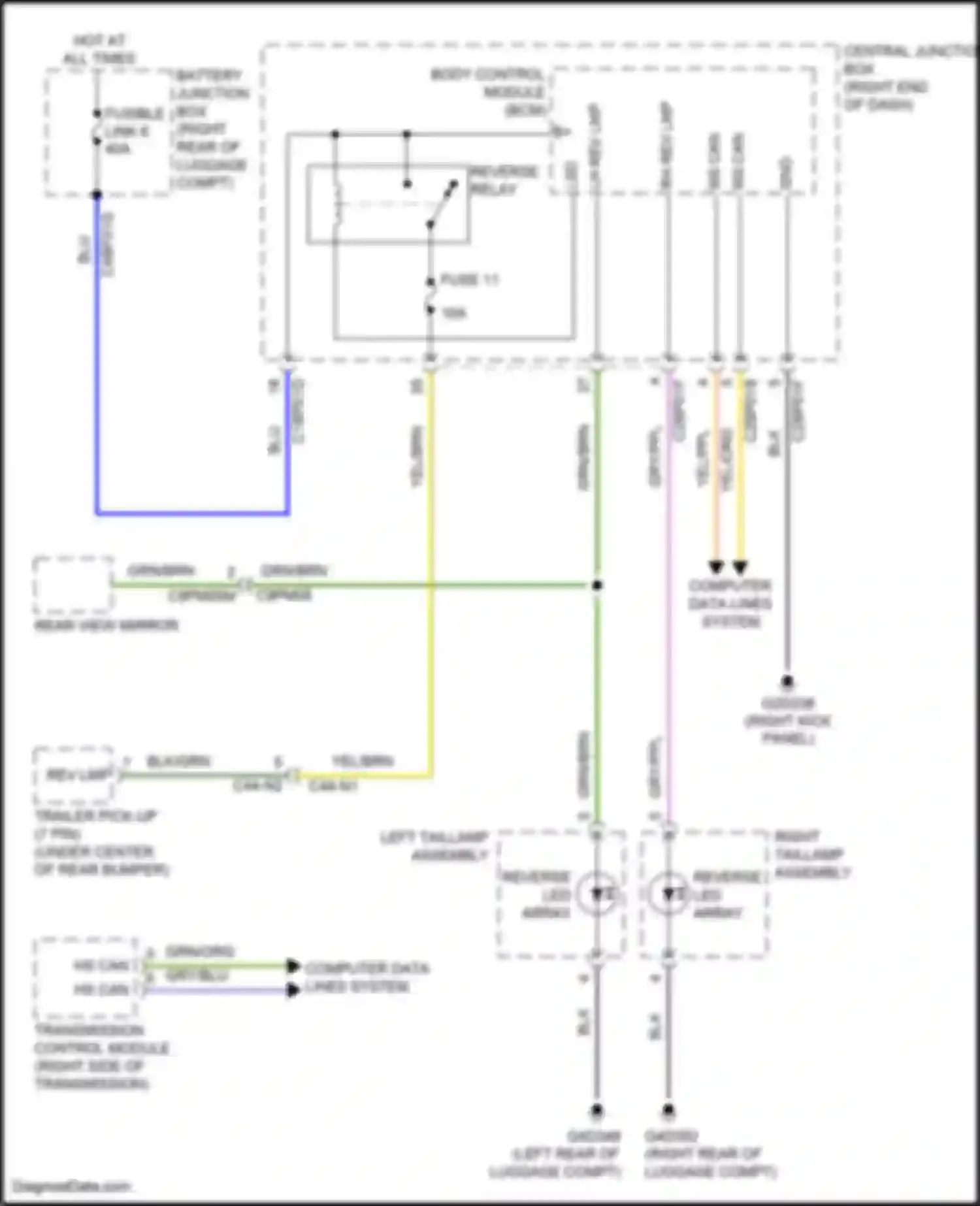 Wiring diagram rear view mirror) for Land Rover Range Rover Sport L494 (2013-2017) (1 of 6)