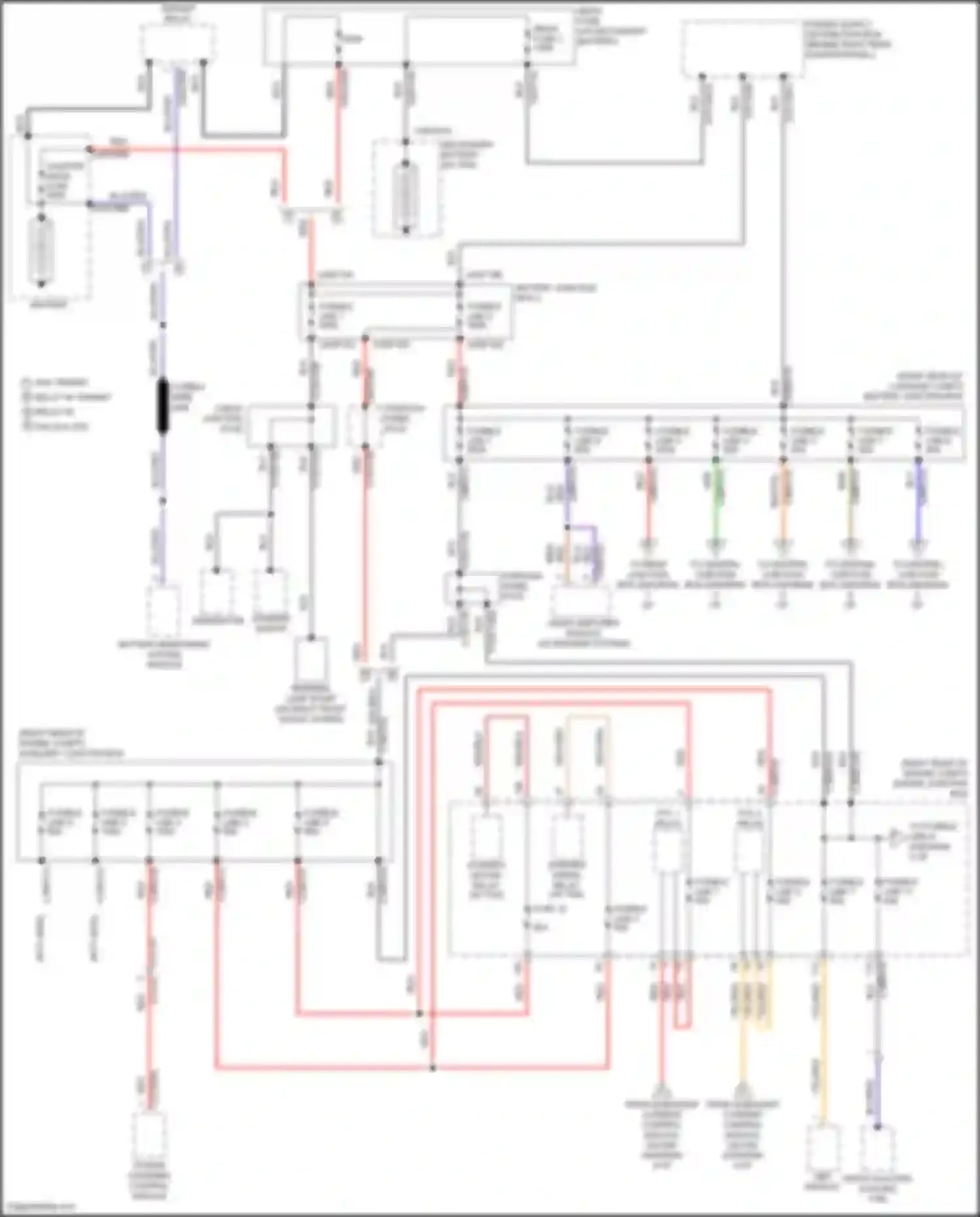 Wiring diagram w/o transit relay w/ transit relay w/ tss w/o tss for Land Rover Range Rover Sport L494 (2013-2017) (1 of 1)