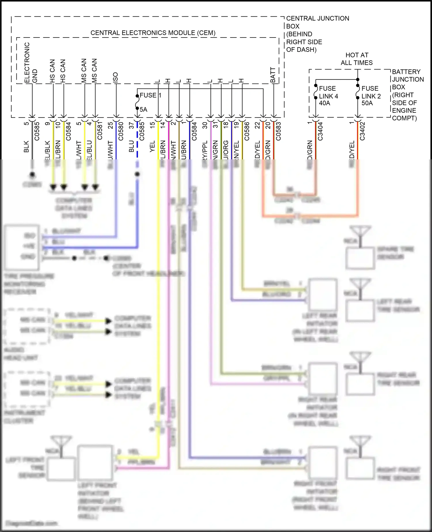 Land Rover Range Rover III facelift 2 (2009-2012) computer data lines system wiring diagram  (20 of 81)