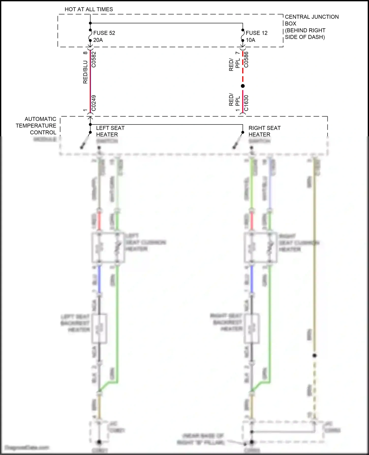 Land Rover Range Rover III facelift (2005-2009) automatic temperature control module wiring diagram  (3 of 14)