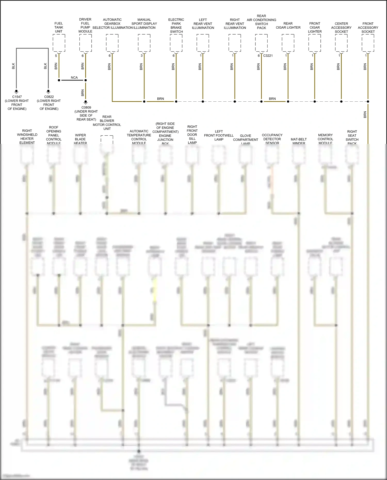 Land Rover Range Rover III facelift (2005-2009) automatic temperature control module wiring diagram  (5 of 14)