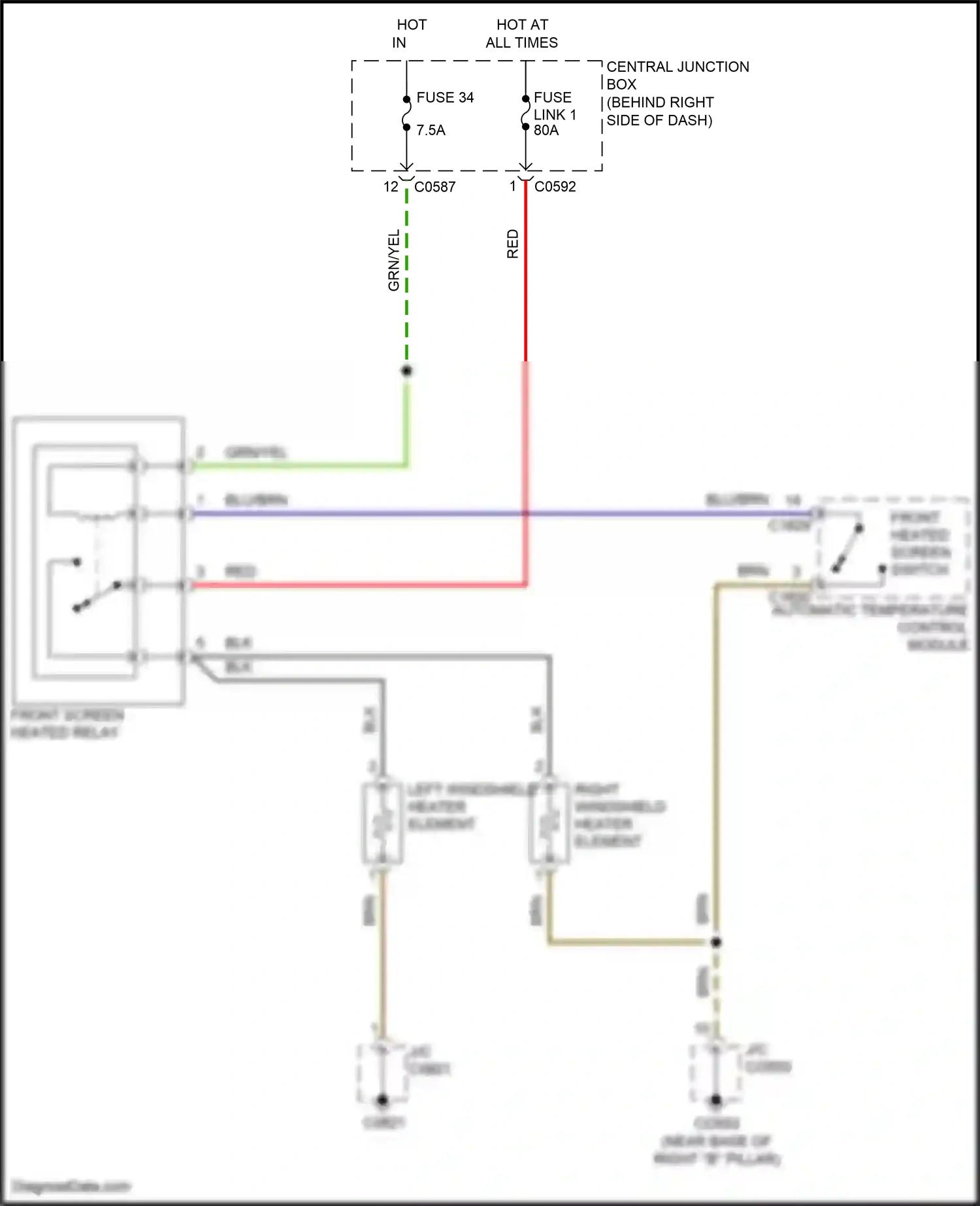 Land Rover Range Rover III facelift (2005-2009) automatic temperature control module wiring diagram  (11 of 14)