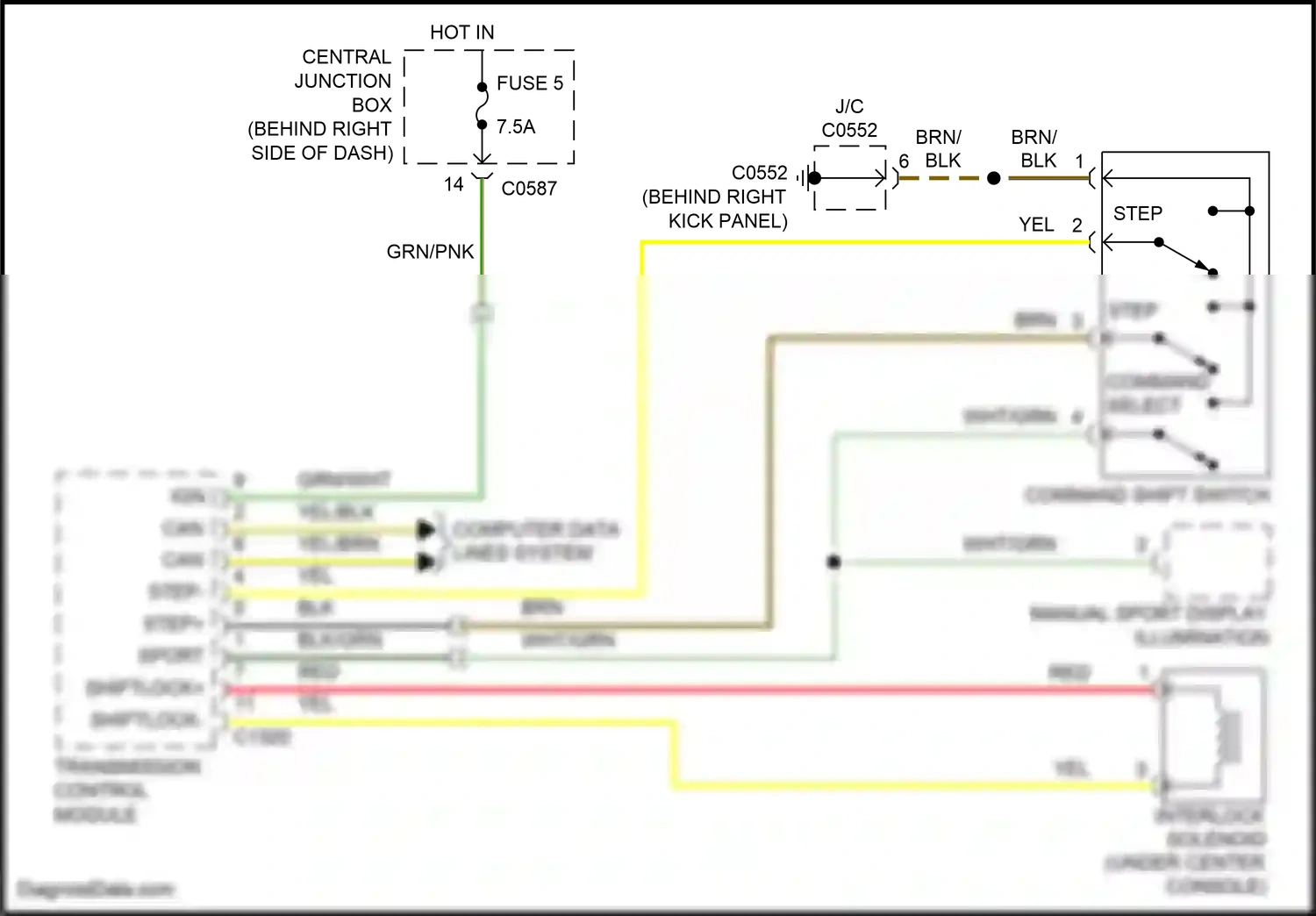 Land Rover Range Rover III facelift (2005-2009) command select wiring diagram  (1 of 1)
