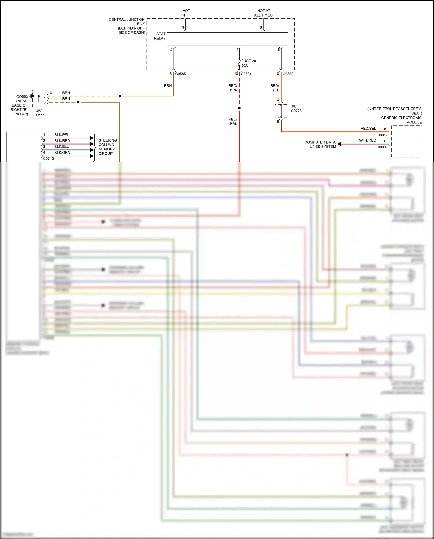 Land Rover Range Rover III facelift (2005-2009) memory control module wiring diagram  (2 of 4)
