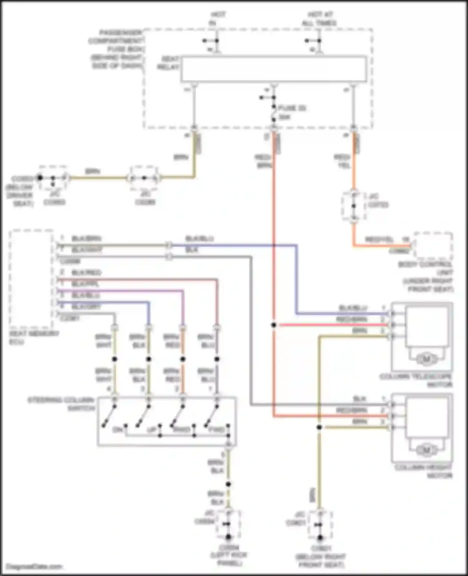 Range Rover Land Rover III (2002-2005): Steering column memory circuit
