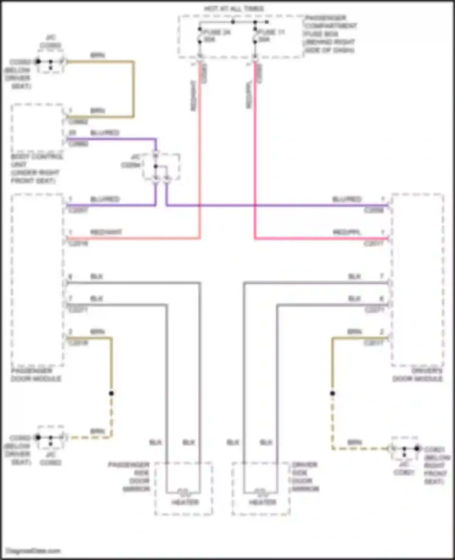 Wiring diagram passenger door module for Land Rover Range Rover III (2002-2005) (3 of 8)
