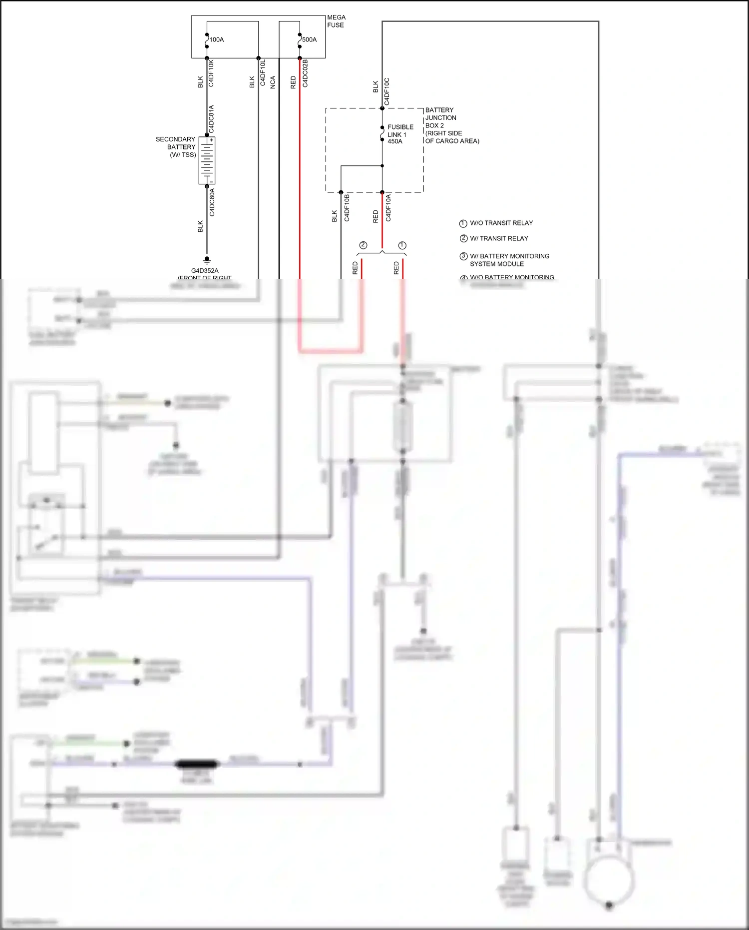 Land Rover Range Rover IV (2012-2017) cable junction stud wiring diagram  (1 of 4)