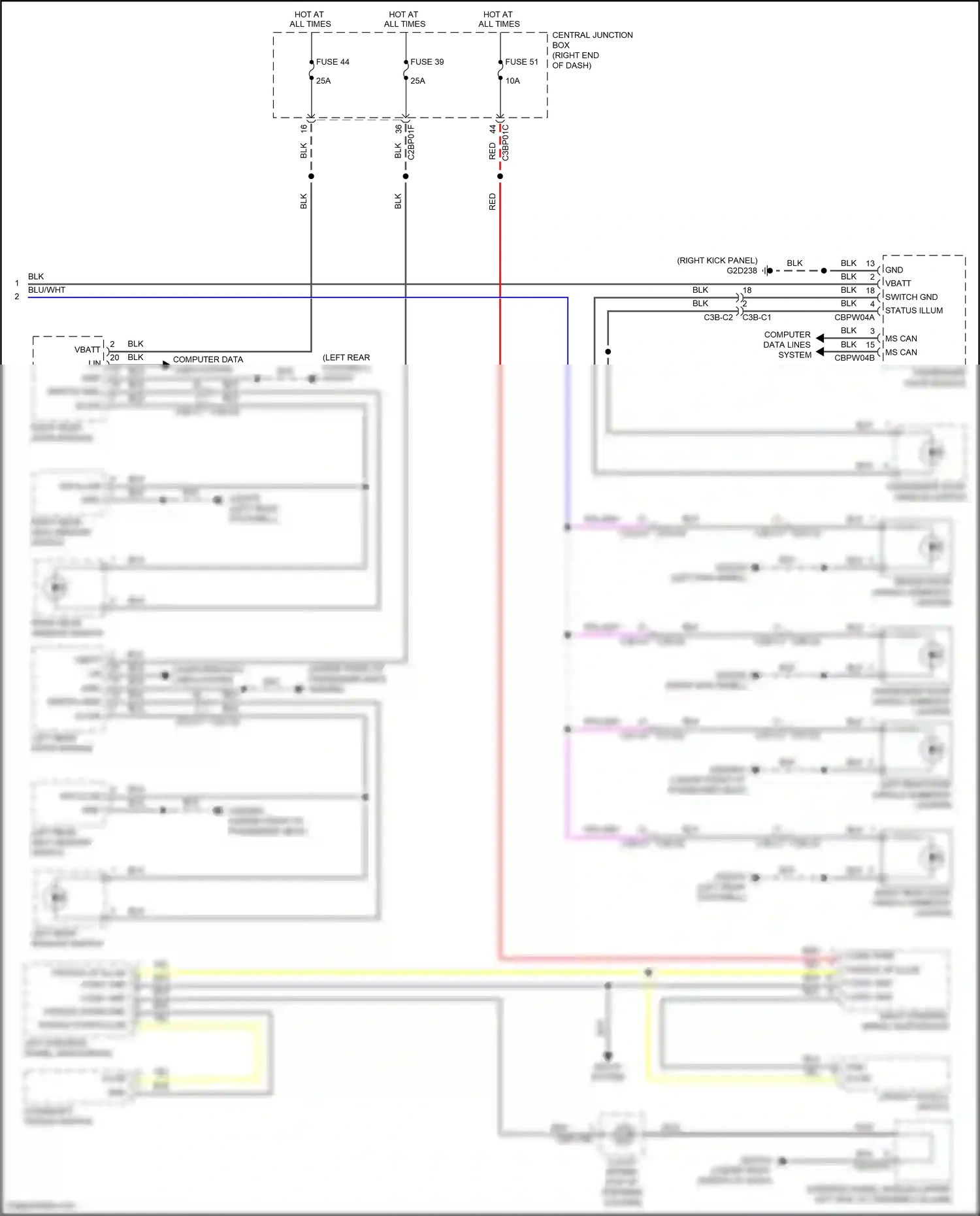 Land Rover Range Rover IV (2012-2017) downshift paddle switch wiring diagram  (2 of 2)