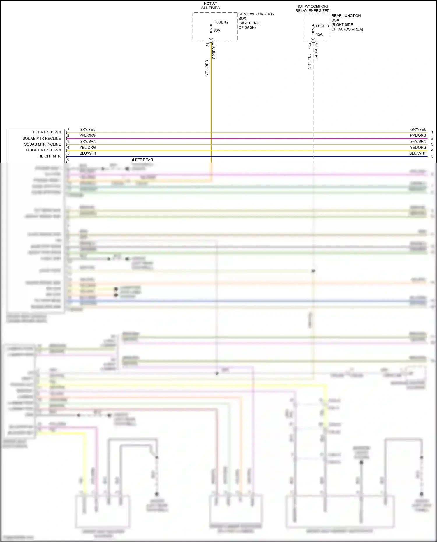 Land Rover Range Rover IV (2012-2017) driver seat memory switchpack wiring diagram  (2 of 6)