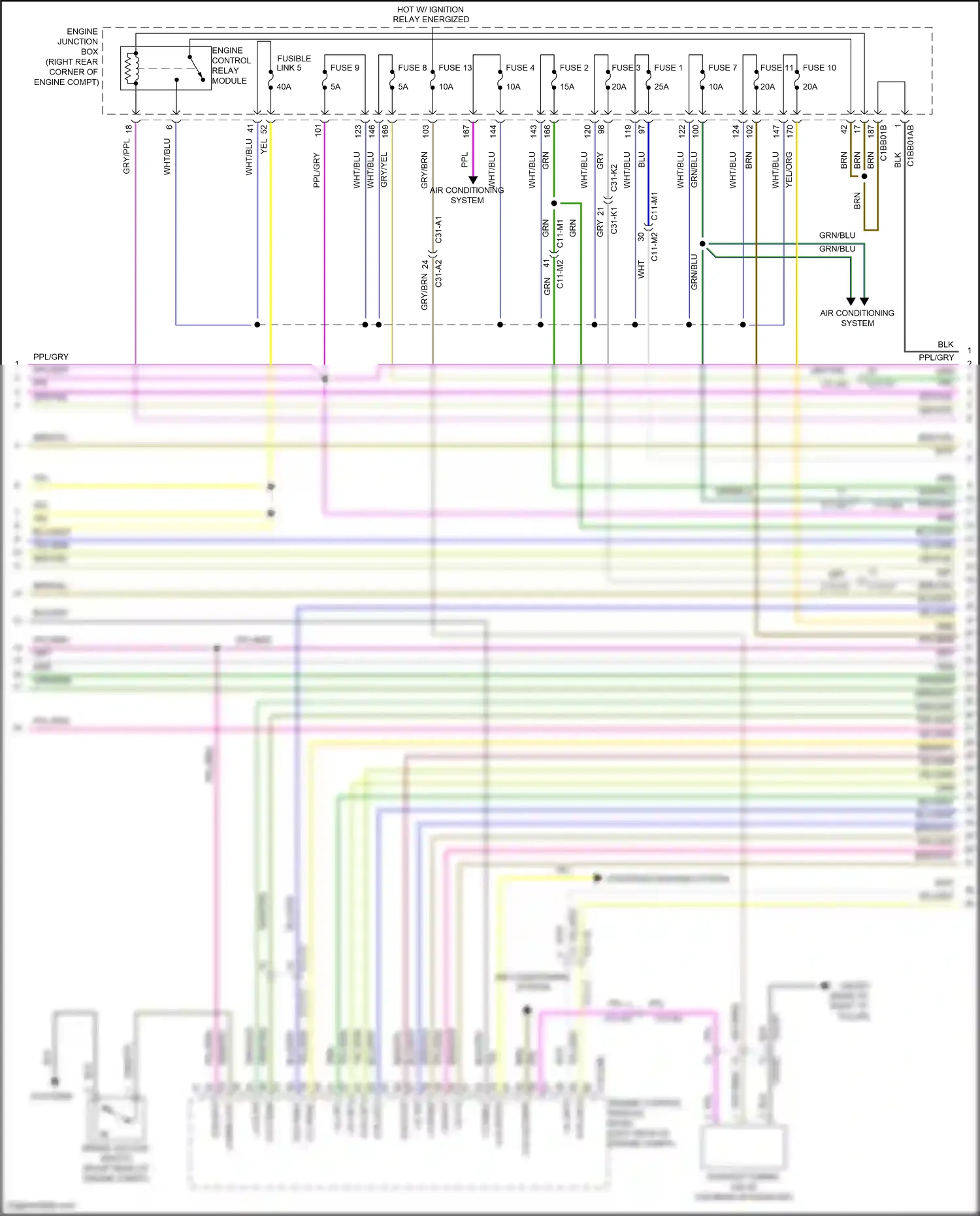 Land Rover Range Rover IV (2012-2017) engine control relay module wiring diagram  (1 of 2)