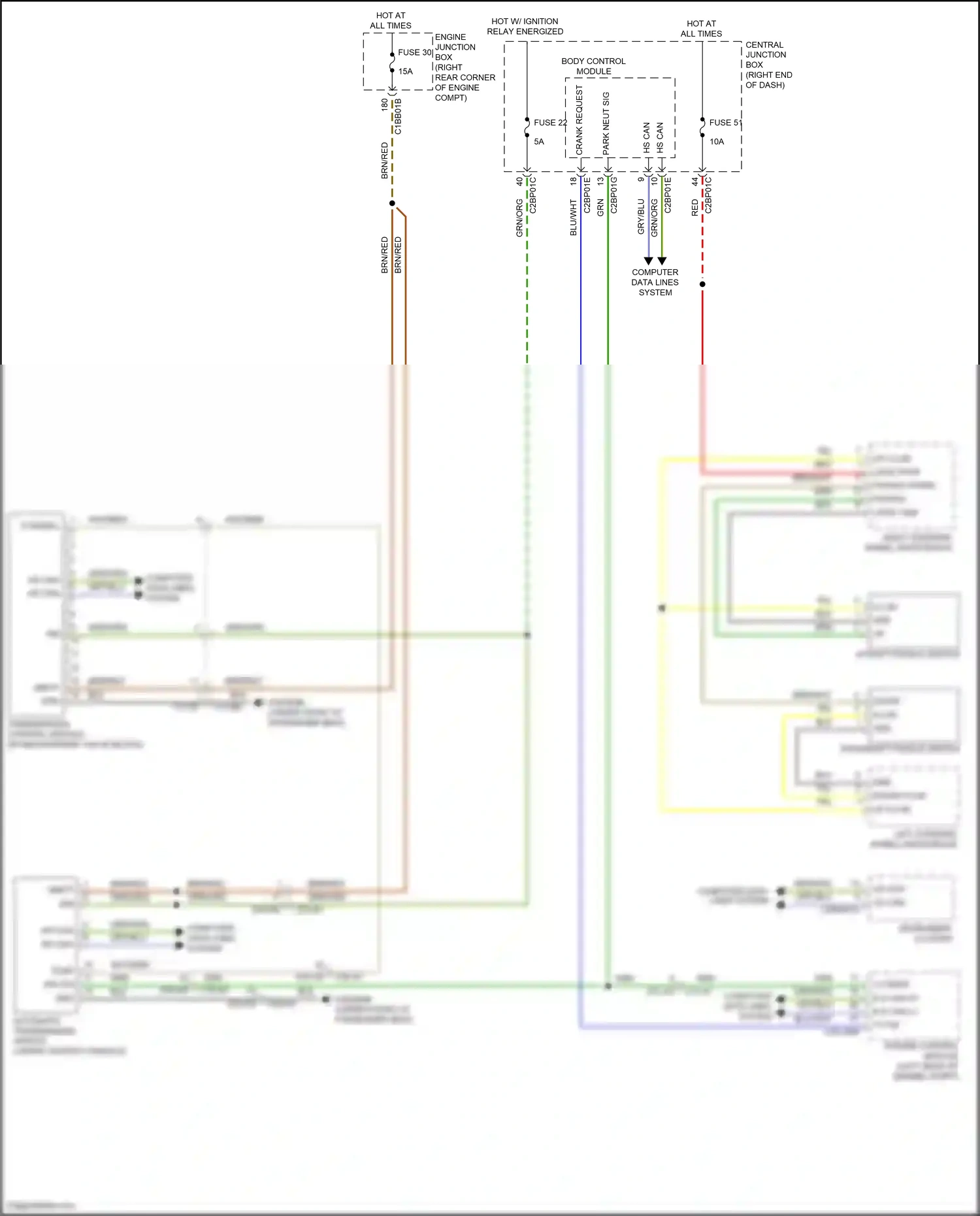 Land Rover Range Rover IV (2012-2017) engine junction box wiring diagram  (1 of 22)