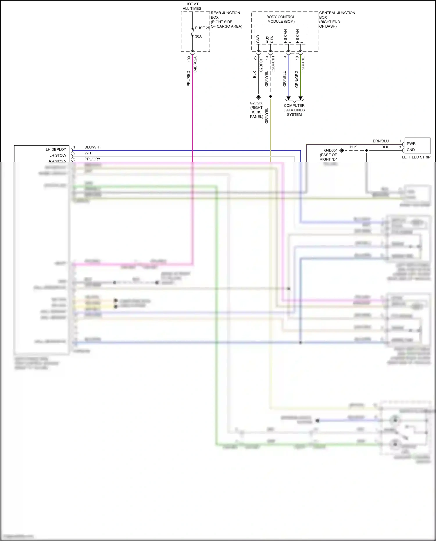 Land Rover Range Rover IV (2012-2017) left deployable side step motor wiring diagram  (1 of 1)