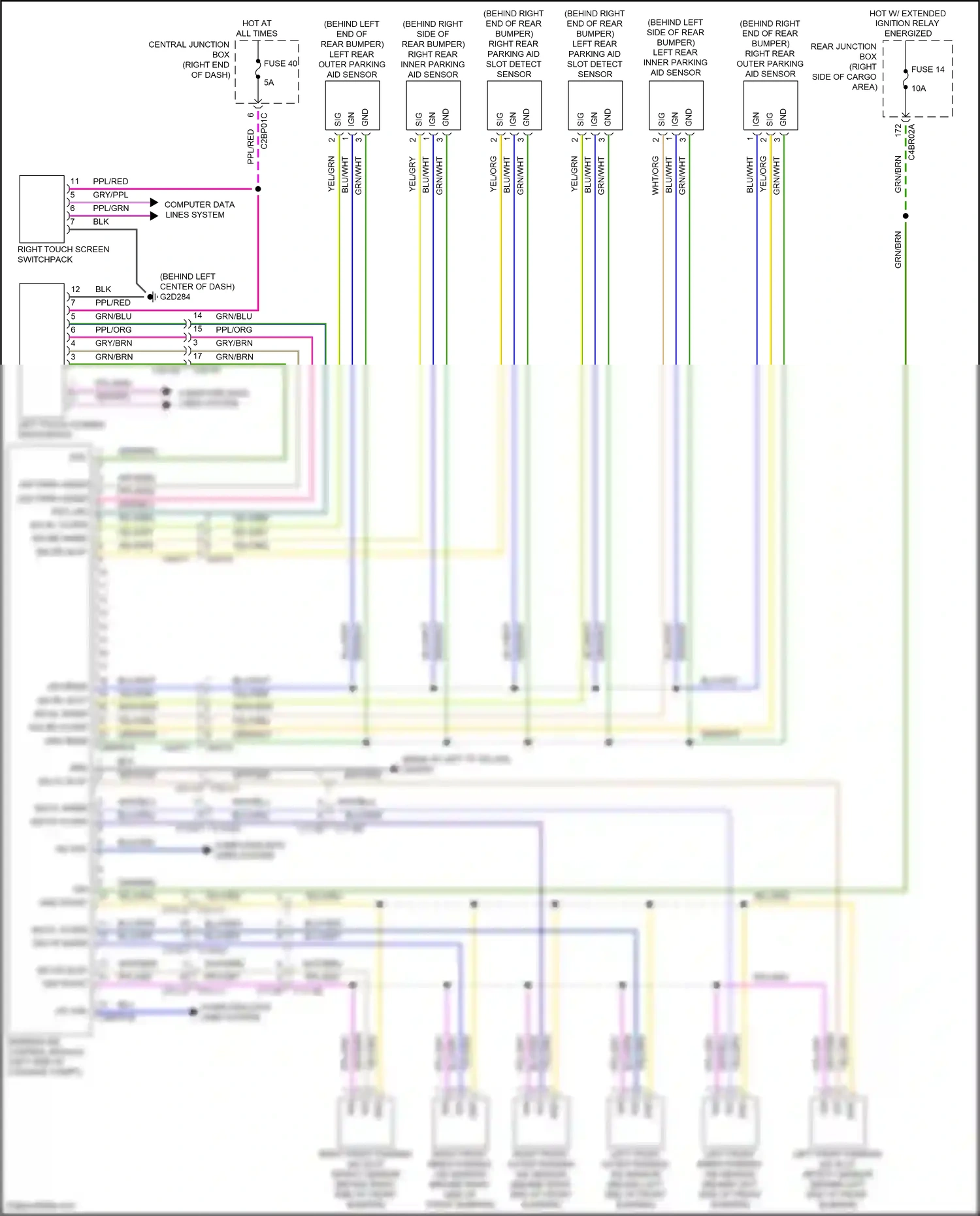 Land Rover Range Rover IV (2012-2017) left touch screen switchpack wiring diagram  (3 of 4)