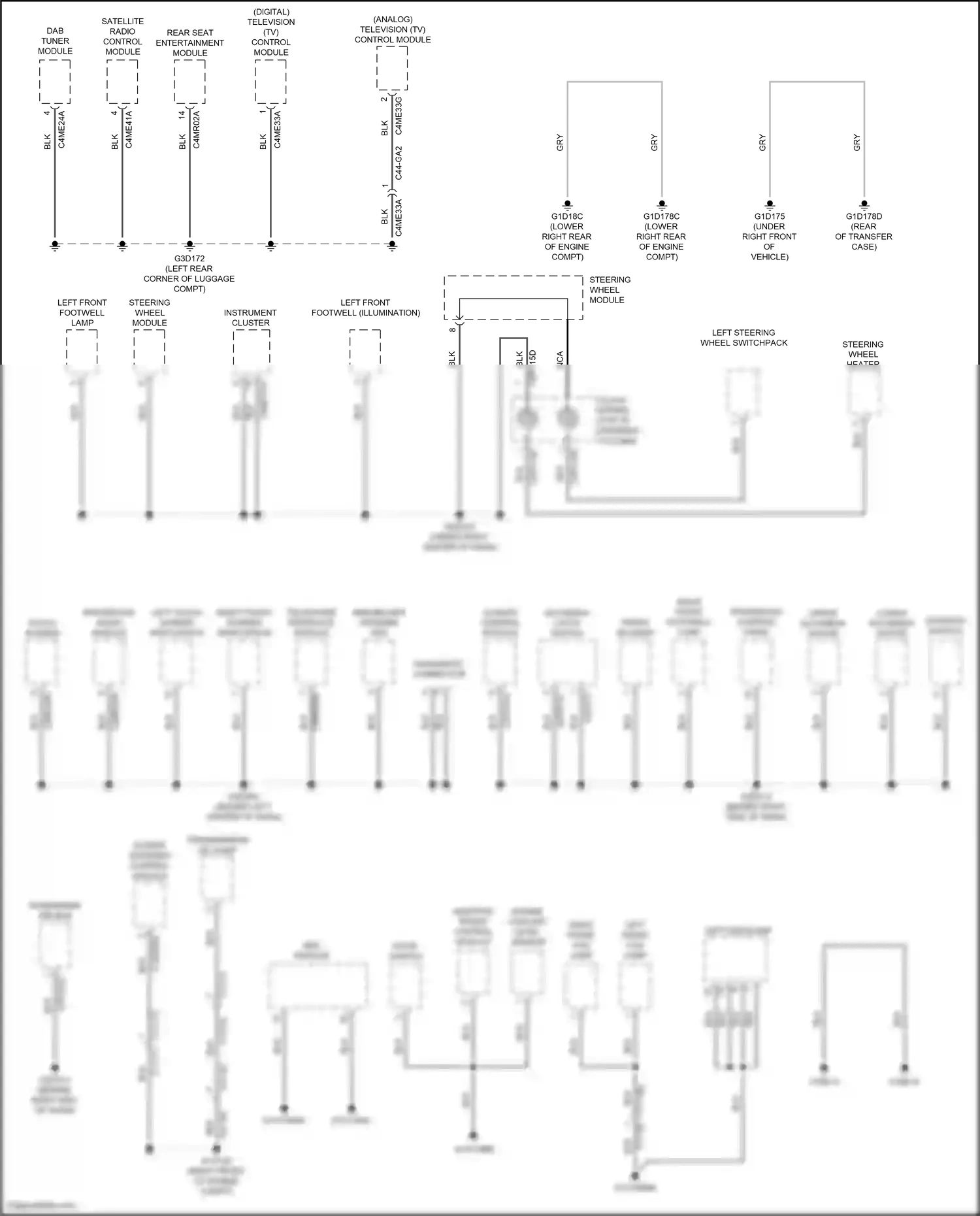 Land Rover Range Rover IV (2012-2017) left touch screen switchpack wiring diagram  (2 of 4)