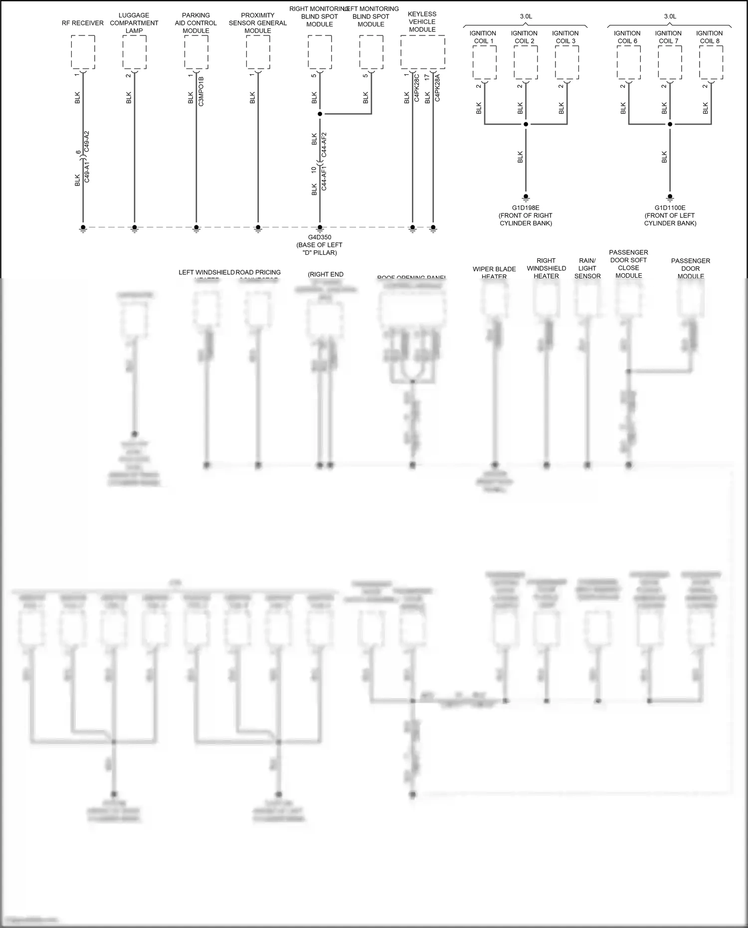 Land Rover Range Rover IV (2012-2017) proximity sensor general module wiring diagram  (1 of 1)