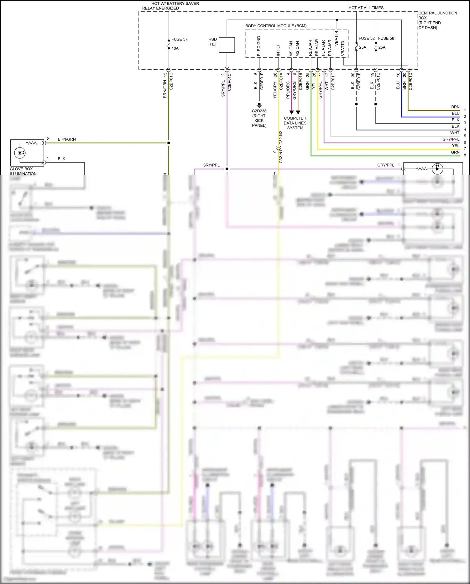 Land Rover Range Rover IV (2012-2017) proximity switch module wiring diagram  (1 of 1)