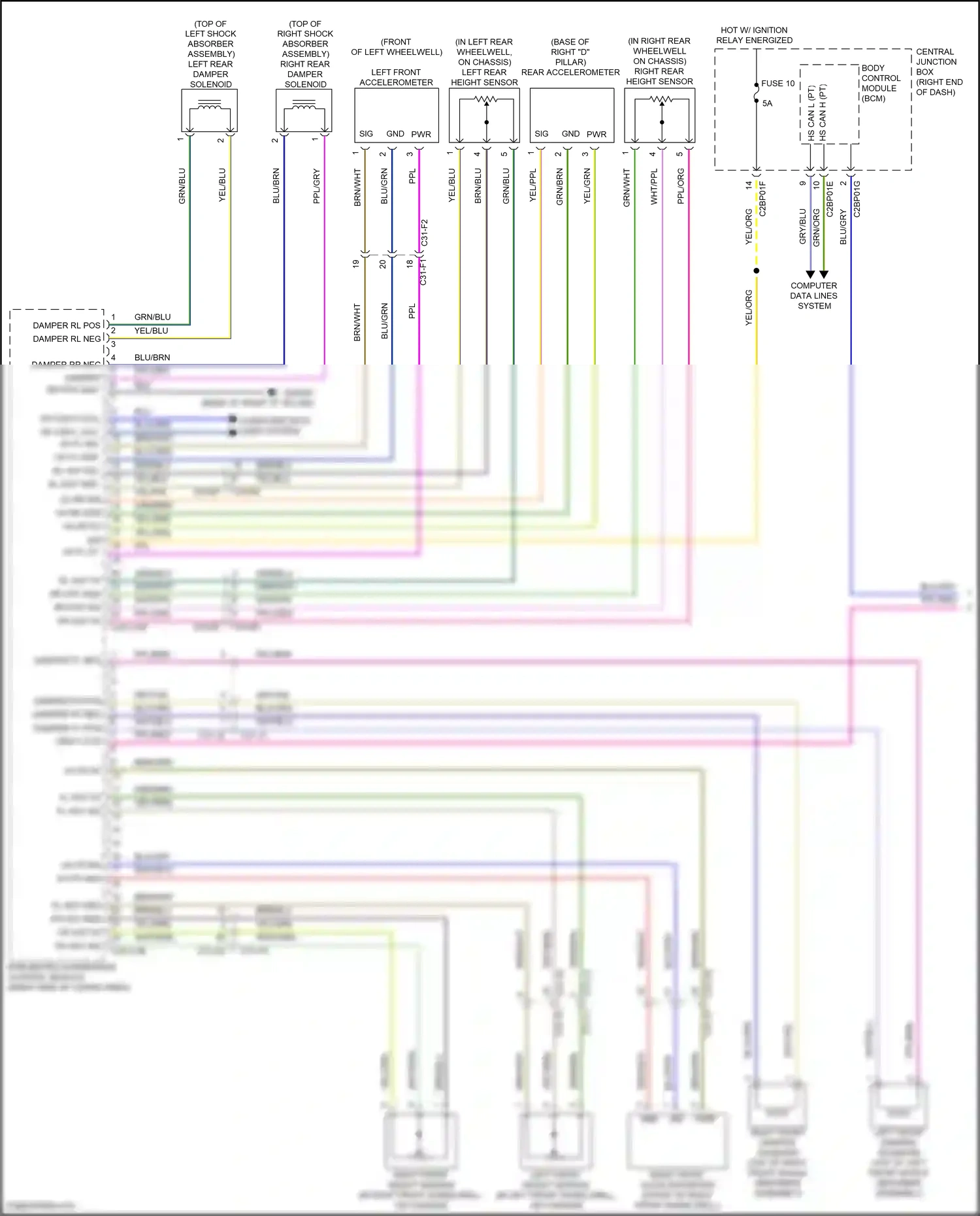 Land Rover Range Rover IV (2012-2017) right front accelerometer wiring diagram  (1 of 1)
