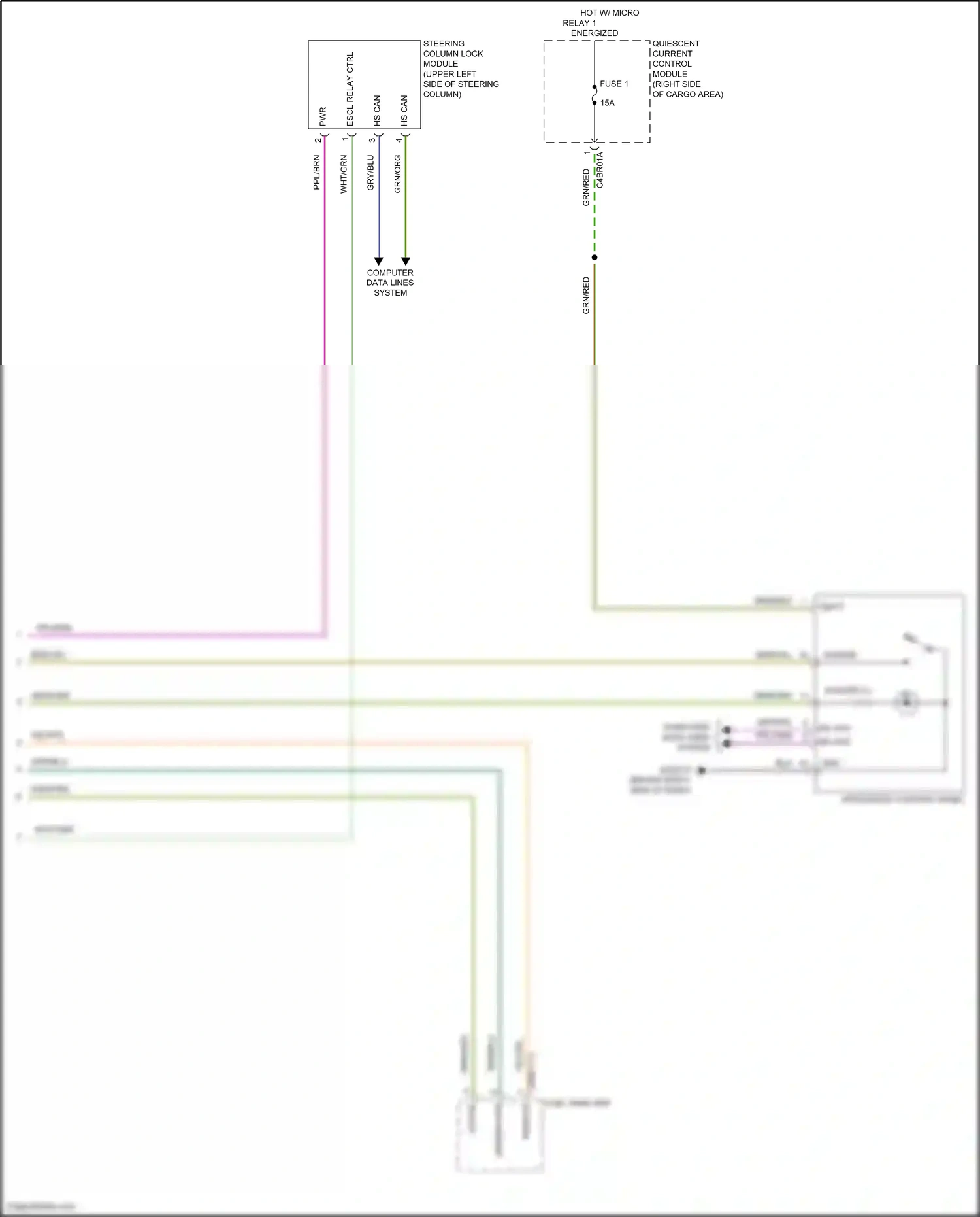 Land Rover Range Rover IV (2012-2017) steering column lock module wiring diagram  (2 of 3)