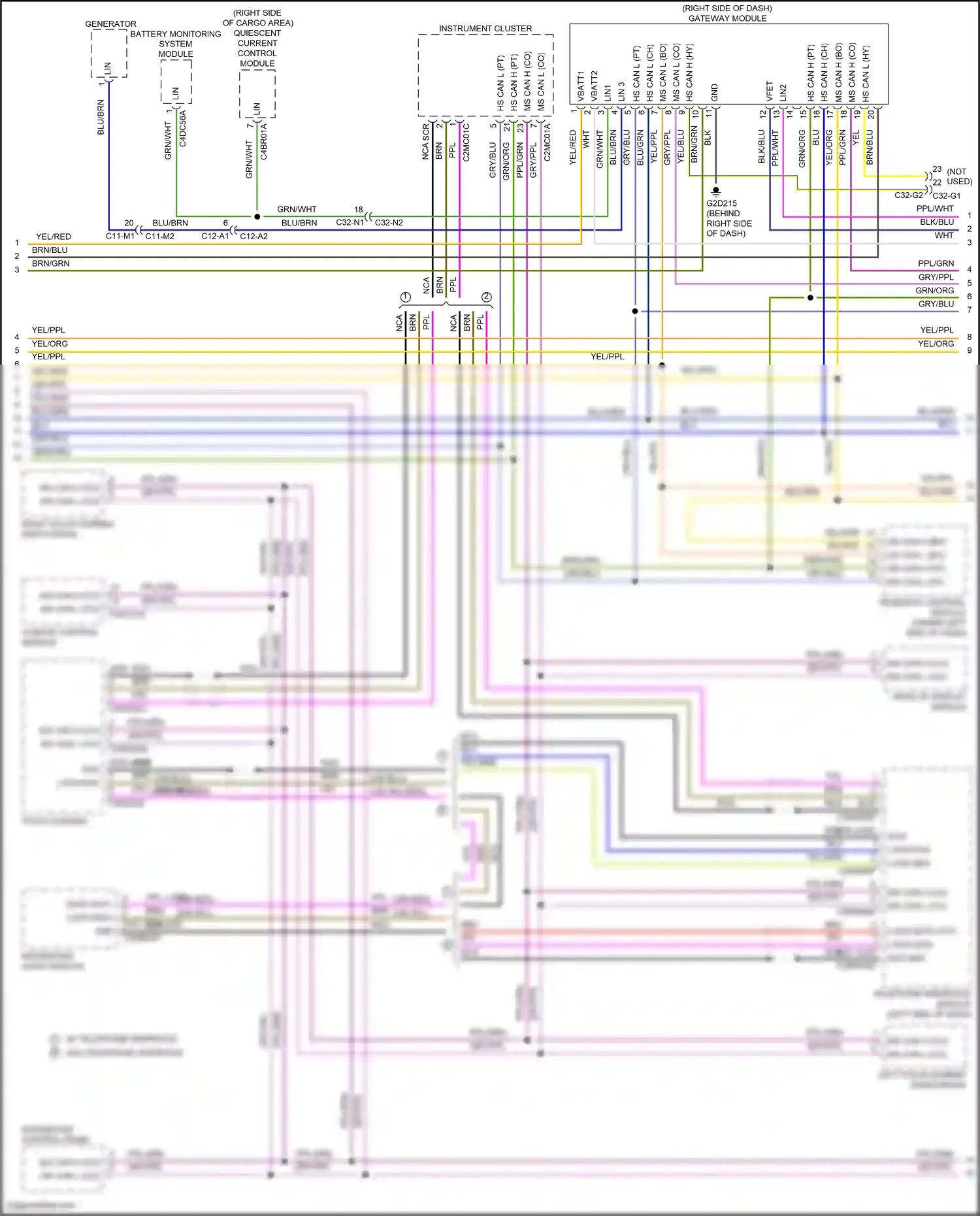 Land Rover Range Rover IV (2012-2017) telephone interface module wiring diagram  (1 of 3)