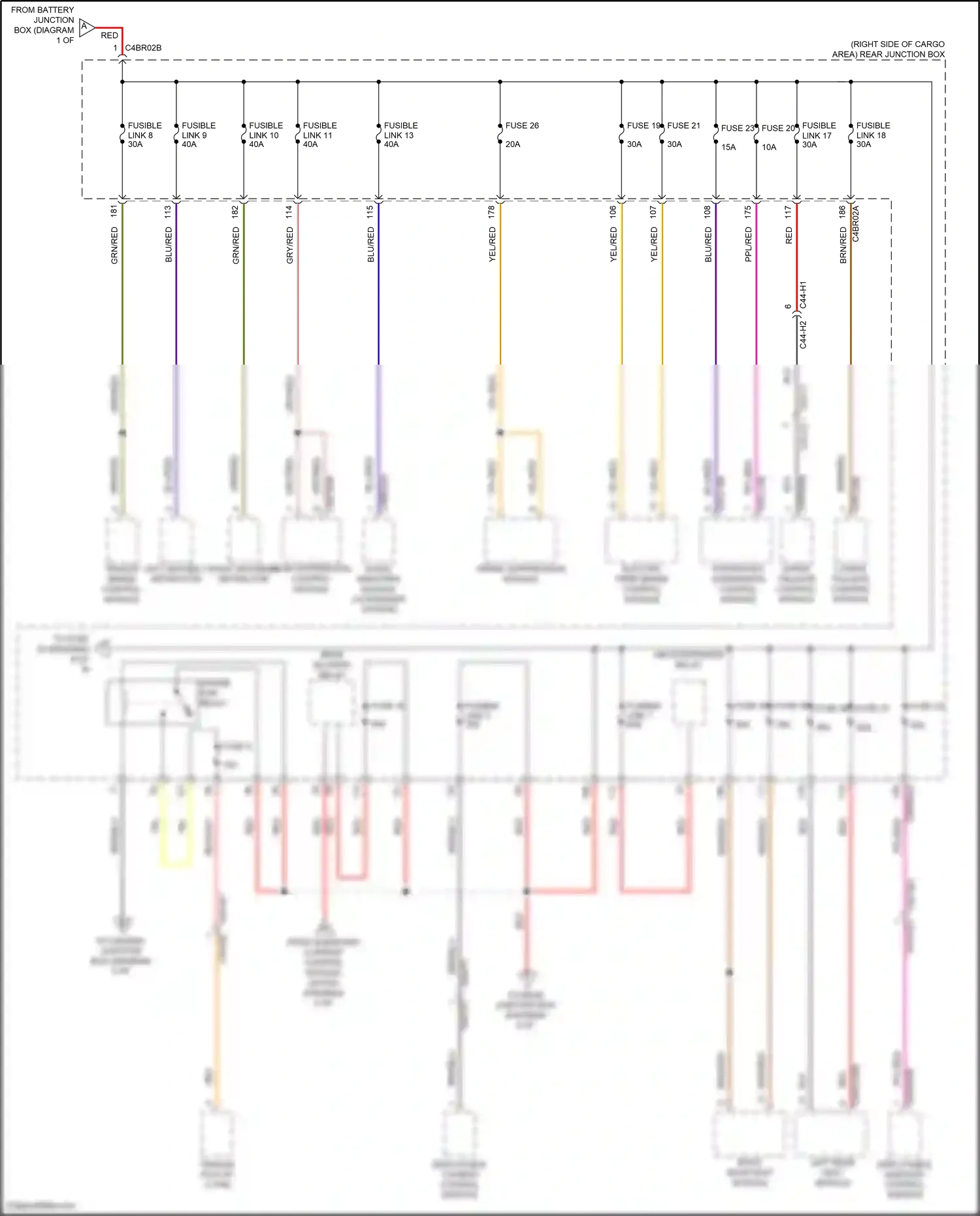 Land Rover Range Rover IV (2012-2017) upper tailgate control module wiring diagram  (2 of 3)