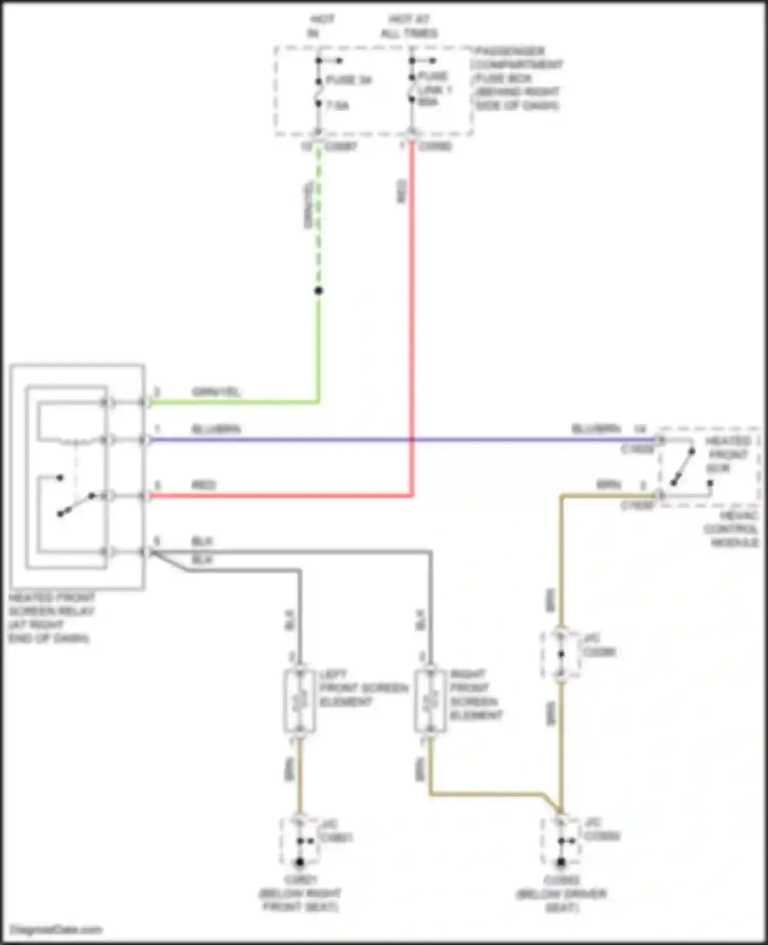 Range Rover Land Rover L322 (2002-2005): Heated windshield circuit