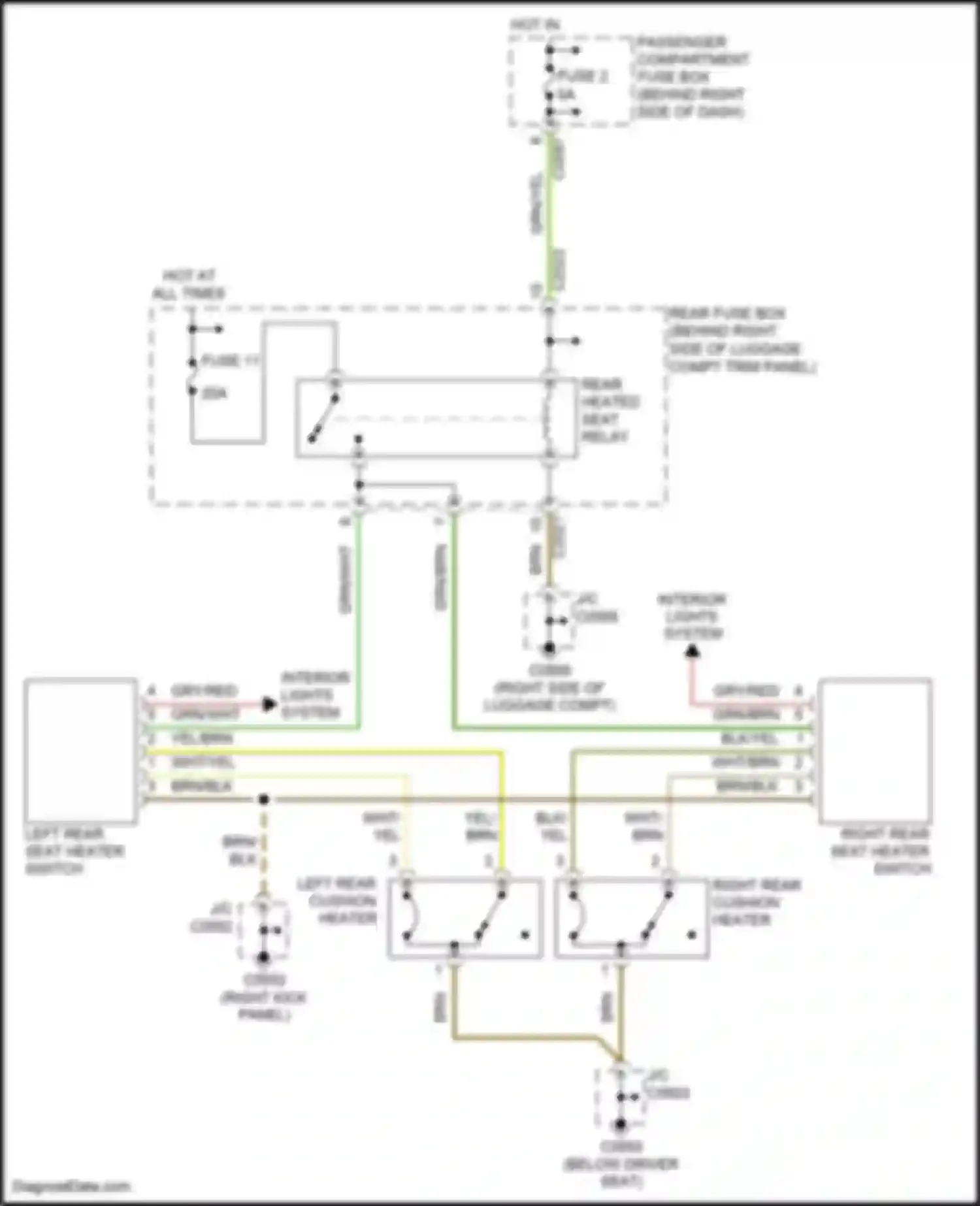 Range Rover Land Rover L322 (2002-2005): Rear seat heater circuit