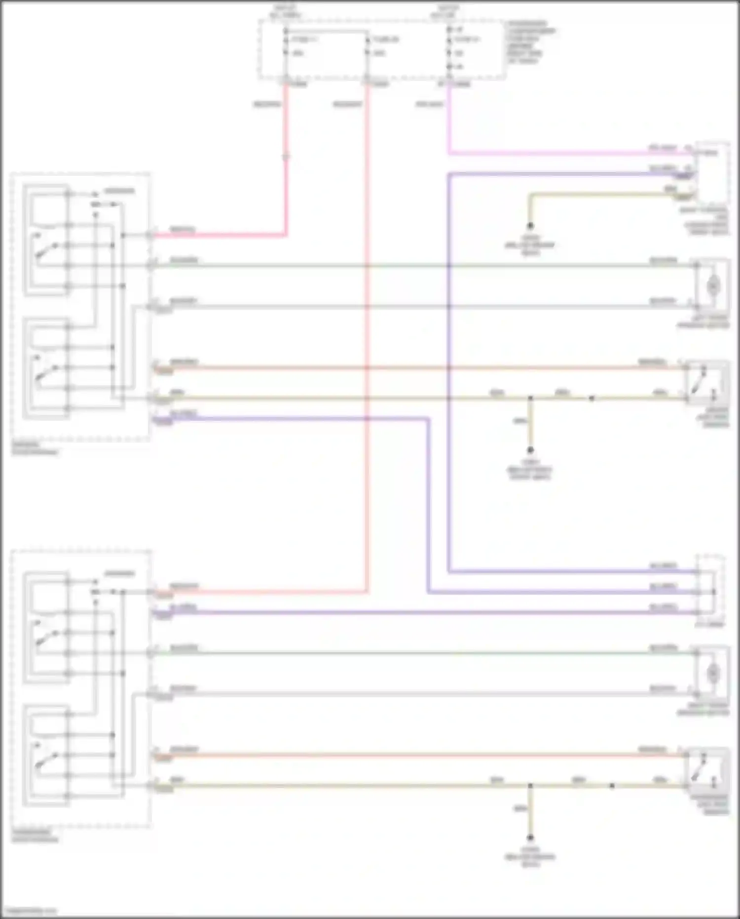 Range Rover Land Rover L322 (2002-2005): Power windows circuit (1 of 2)
