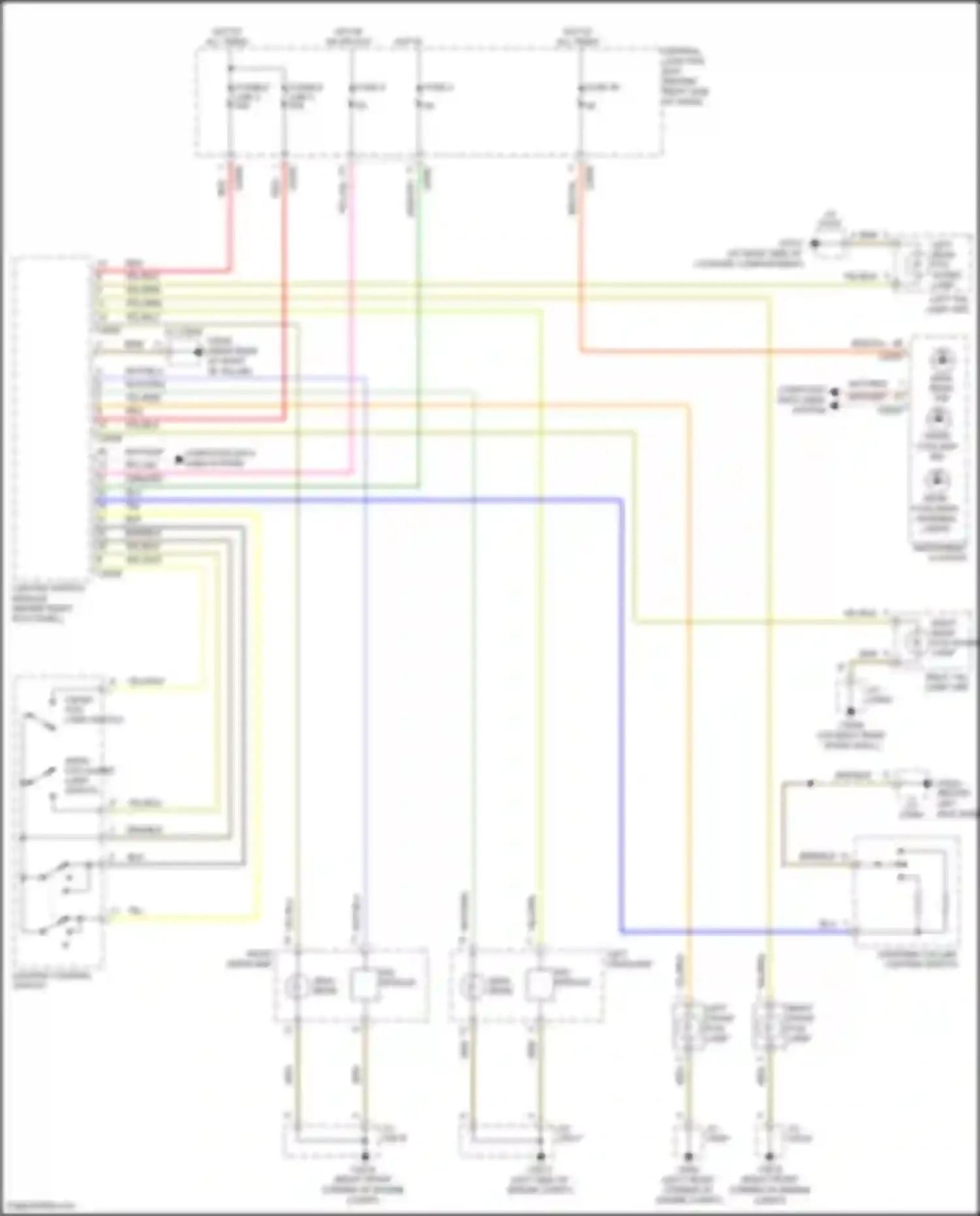 Range Rover Land Rover L322 (2005-2009): Headlamps circuit, w/ cornering headlights